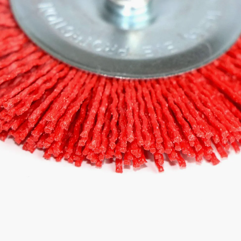 Szczotka do kół z drutu ściernego, nylonowa szczotka do kubków, 5 cm, 3 cale, 10 cm, do narzędzia obrotowego, do polerowania drewna, gratowania, czyszczenia, trzpień 1/10.2 cm