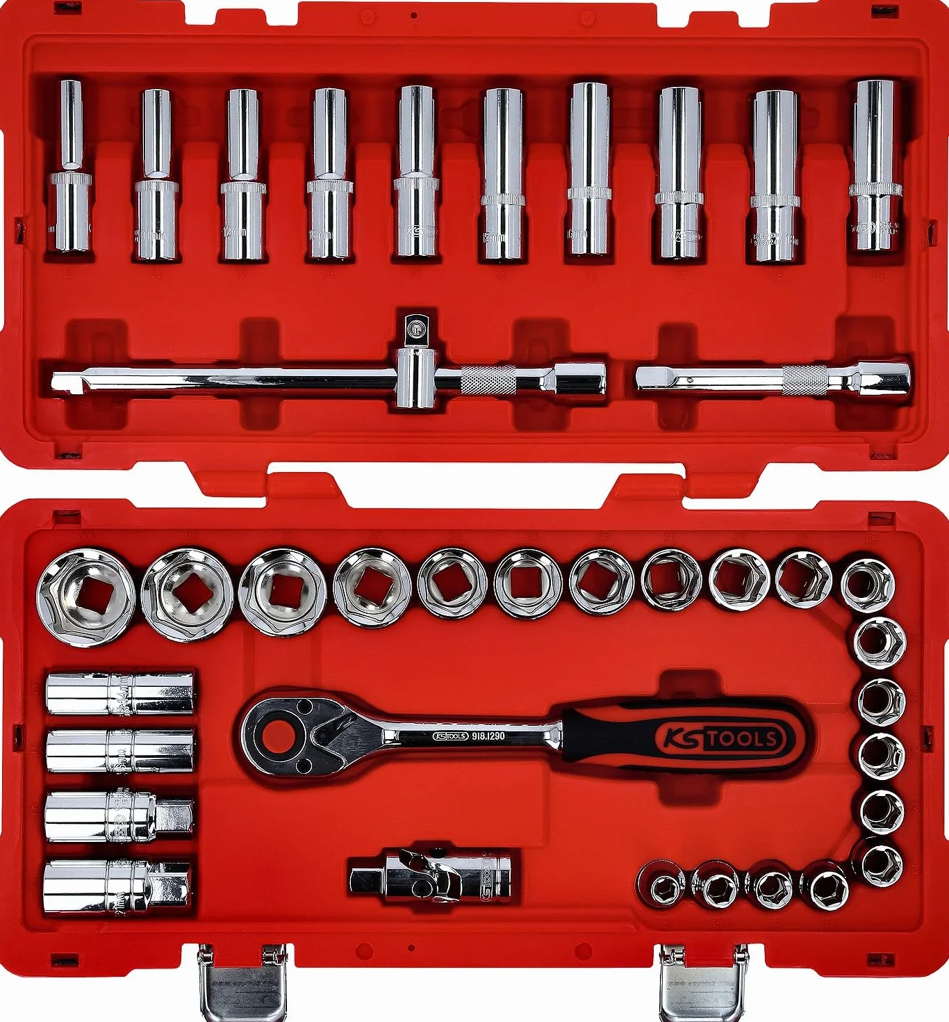 KS Tools 958.0639 CHROMEplus Zestaw podw. kluczy nasadowych,39-szt, 1/2"