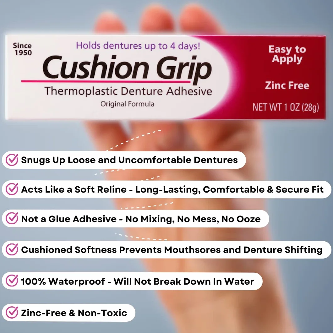 Pretrada Cushion Grip Kleje termoplastyczne do protez 28,3 g, zestaw 2 sztuki