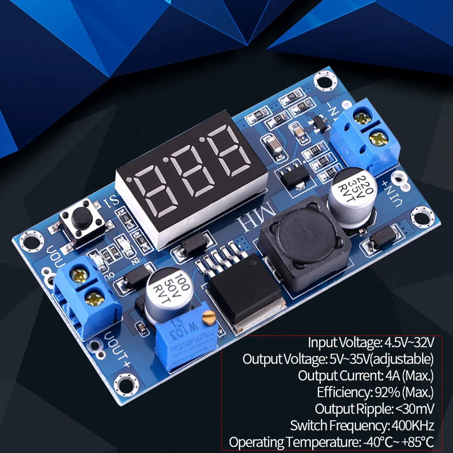 DC-DC Step-up Power Supply Module Adjustable Boost Converter 4.5V-32V Input 5V-35V Output