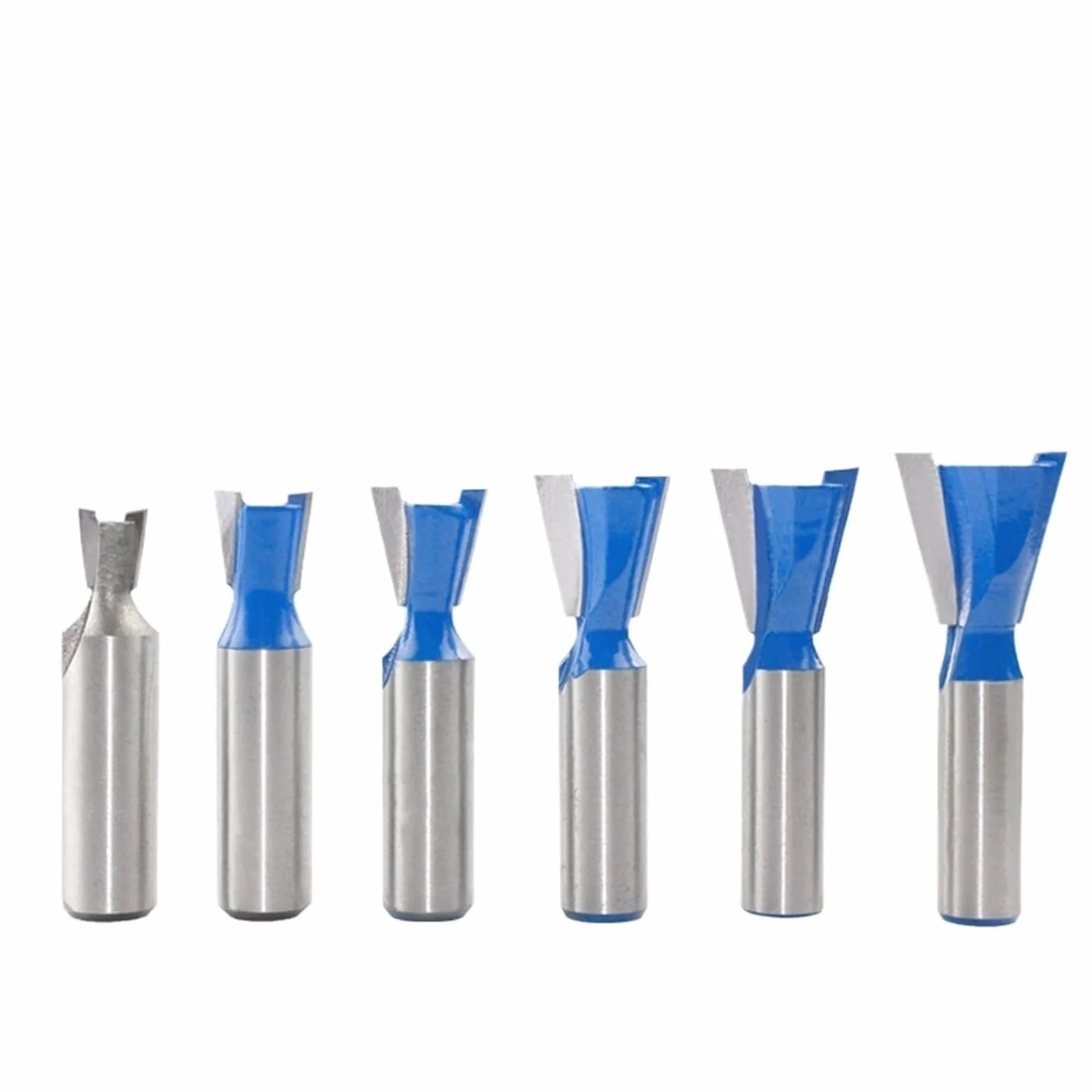 6 szt. frezów do połączeń jaskółczych 1/2 z trzonkiem 12 mm, 14-stopniowy frez do grawerowania drewna(12.7MM Shank)