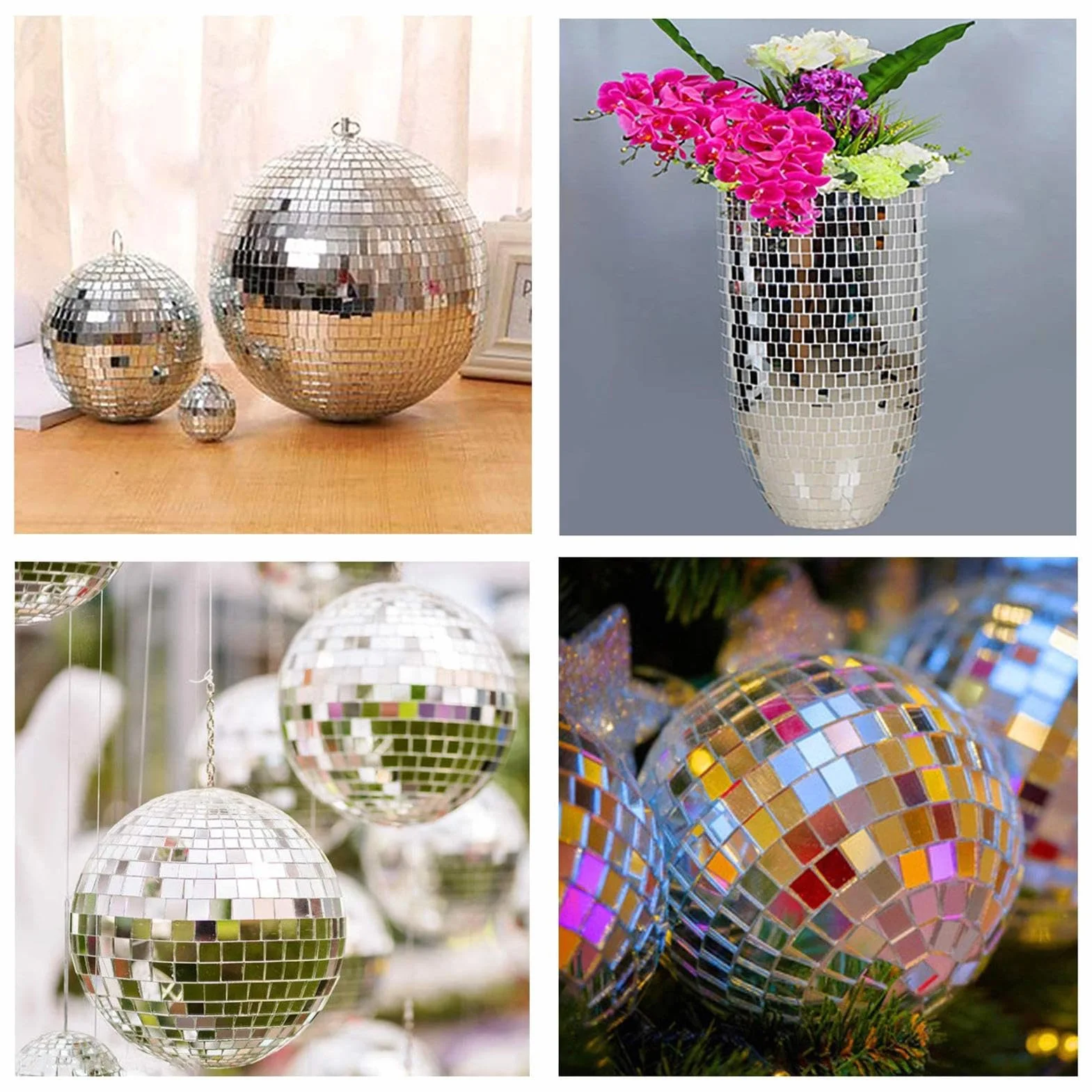 Mosaic Tiles for Crafts, Disco Glass Stickers Mirror Mosaic Tile, Waterproof Cuttable, Easy to Install Self-Adhesive Wall for Ceiling, Kitchen, Bathroom, 4x120cm