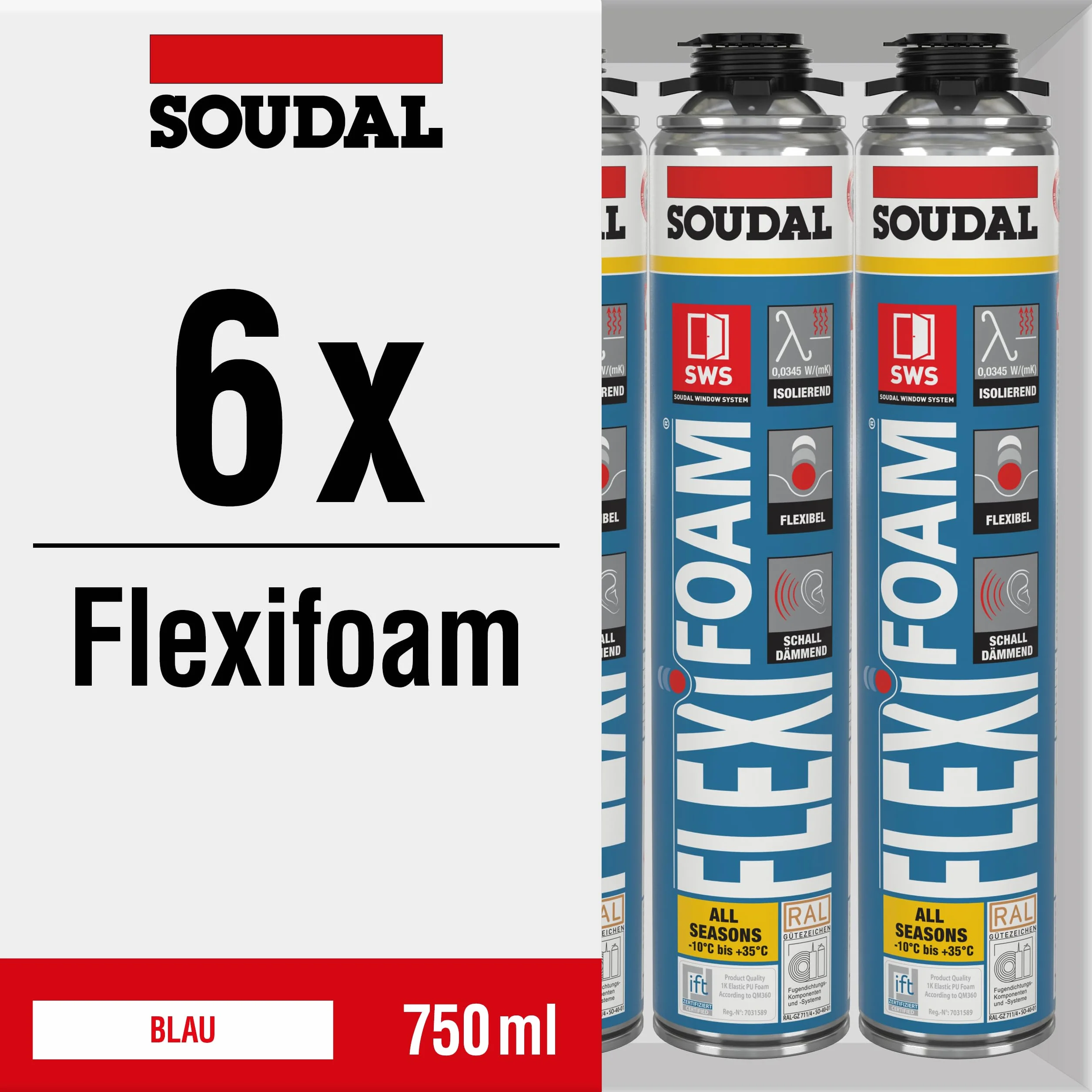 Flexifoam 750 ml (nasadka do pistoletu) zestaw ekonomiczny (6)