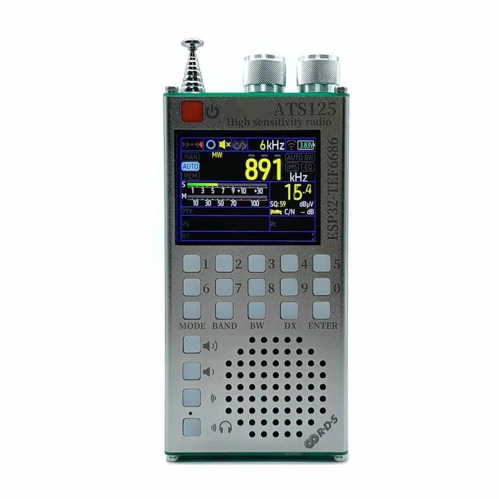 ATS125 przenośny odbiornik radiowy FM SW LW TEF6686 wyświetlacz dotykowy IPS bateria 2500 mAh