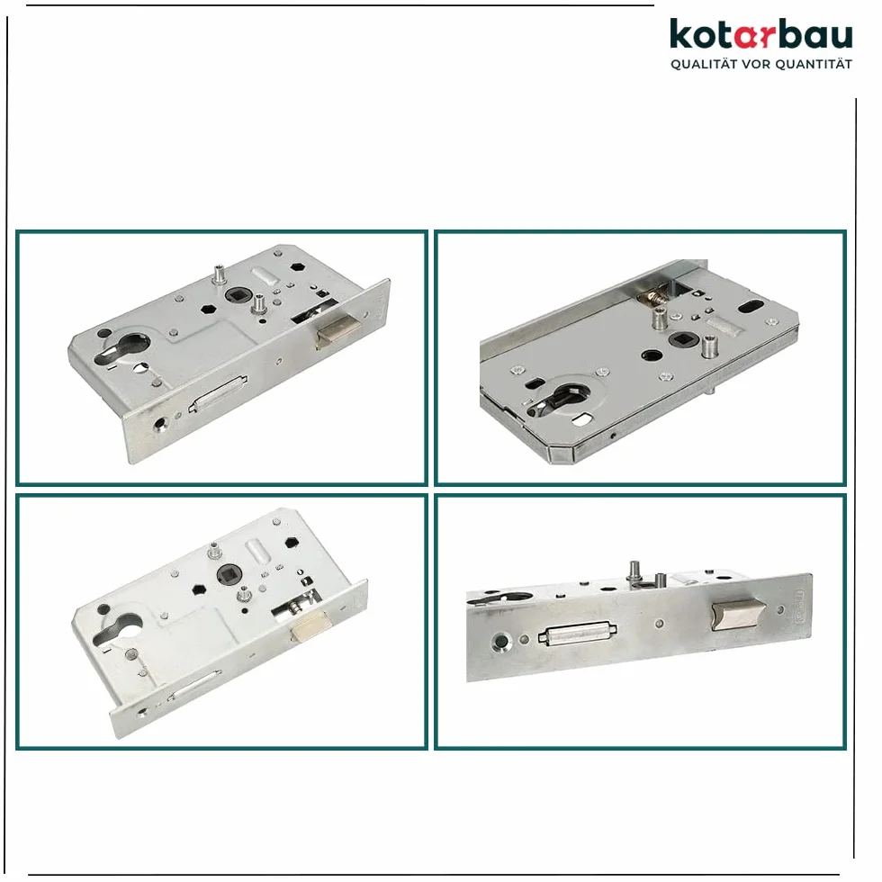KOTARBAU® Zamek wpuszczany 72/55/40 mm ocynkowany do bram bramy uniwersalne do prawej i lewej strony