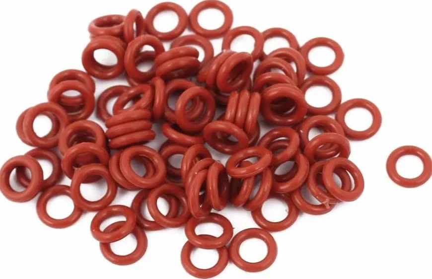 O-ringi uszczelka gumowy pierścień, 100 sztuk 1.5mm gruby odporny na olej opałowy Mini O-ring gumowy pierścień uszczelniający 7mm OD czerwony (100 piezas 1,5 mm de espesor resistanceente al aceite de