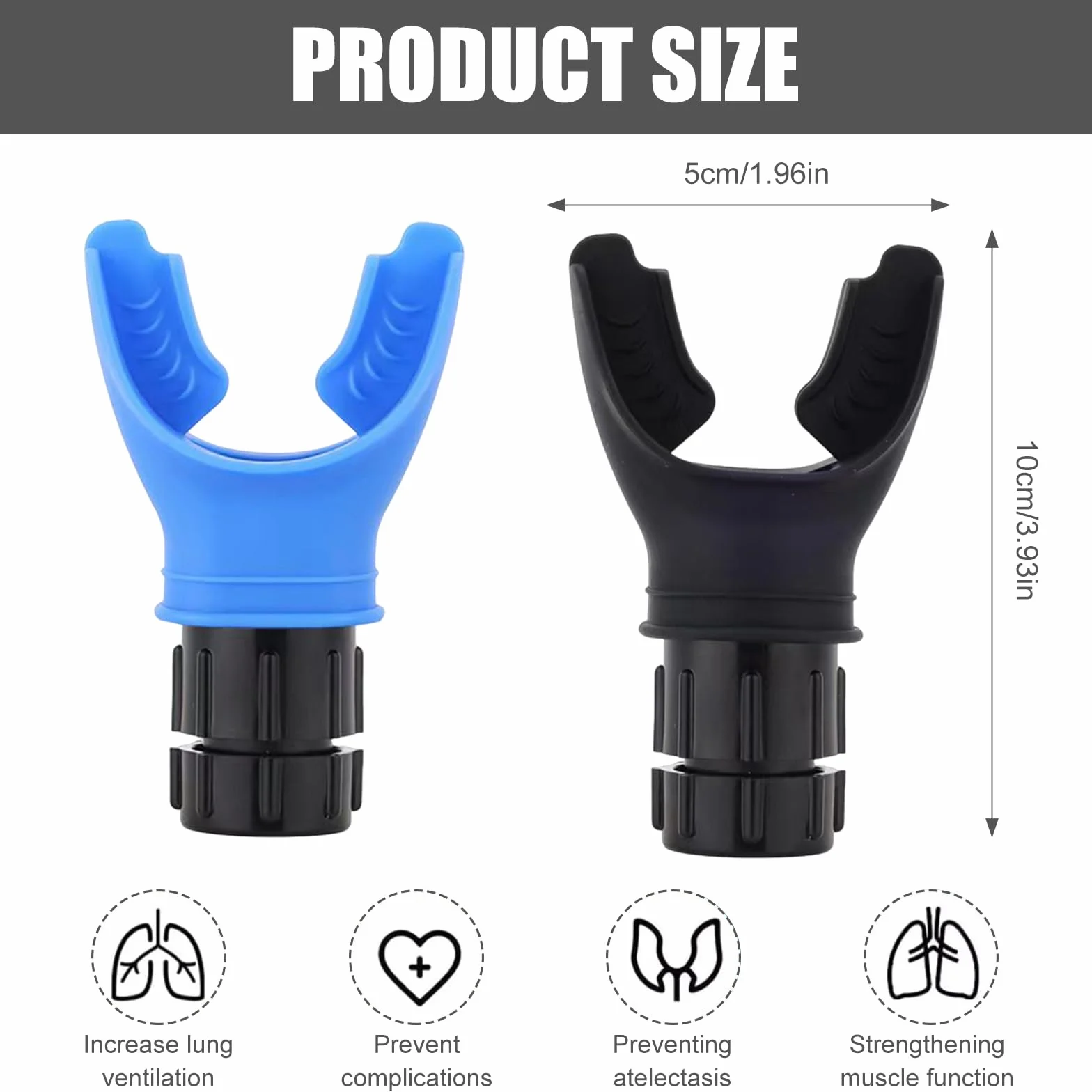 Oxyfit trenażer płuc, 2 sztuki, trener oddechowy, trener oddychania, przenośny trener płuc z regulowanymi opornikami, trening wytrzymałościowy, zwiększenie pojemności płuc (niebieski/czarny)