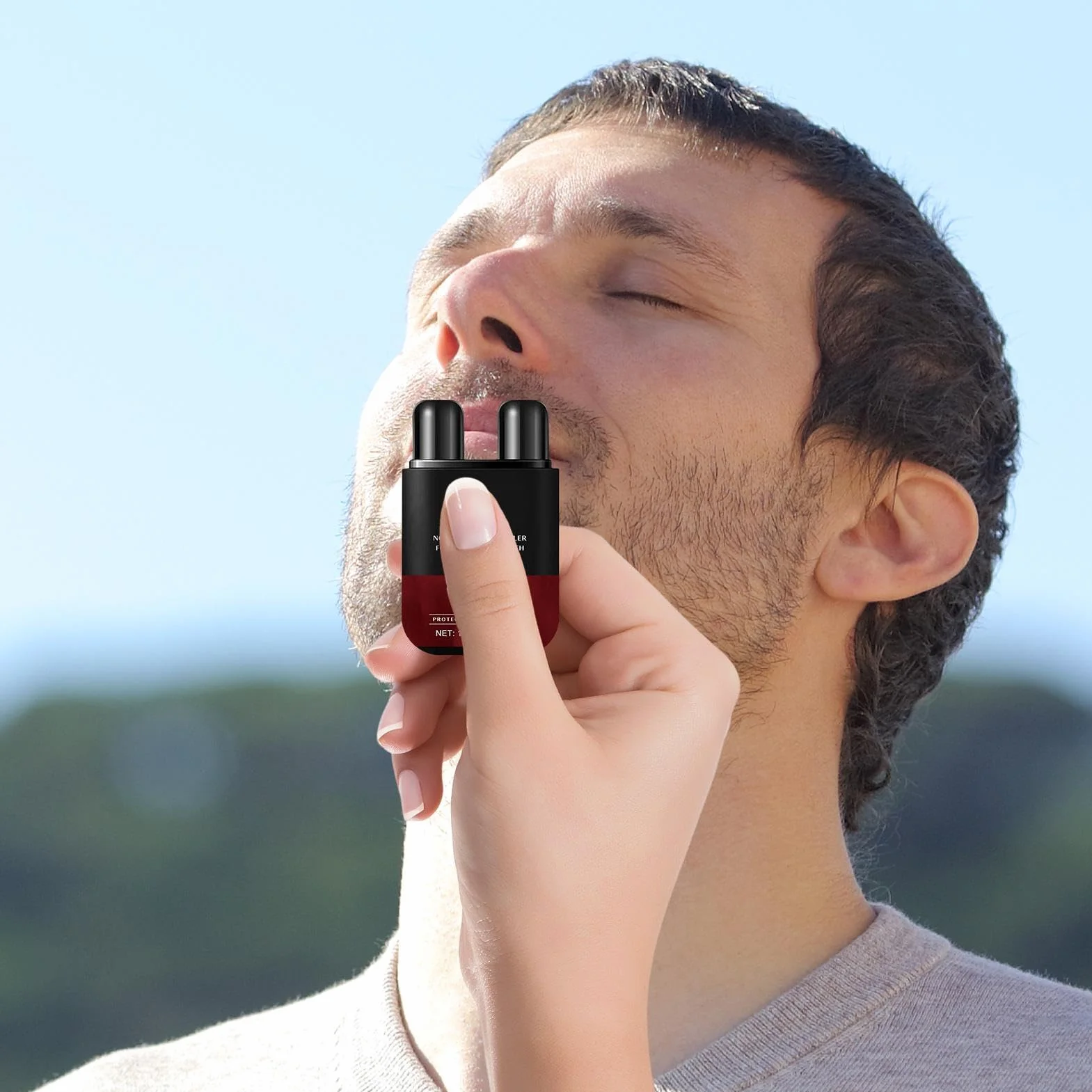 Inhalator Wellness prostaty, dwufunkcyjny inhalator, łatwy w oddychaniu, funkcjonalny zapach, łatwy w użyciu, przenośny, 1,8 ml, dla mężczyzn i kobiet