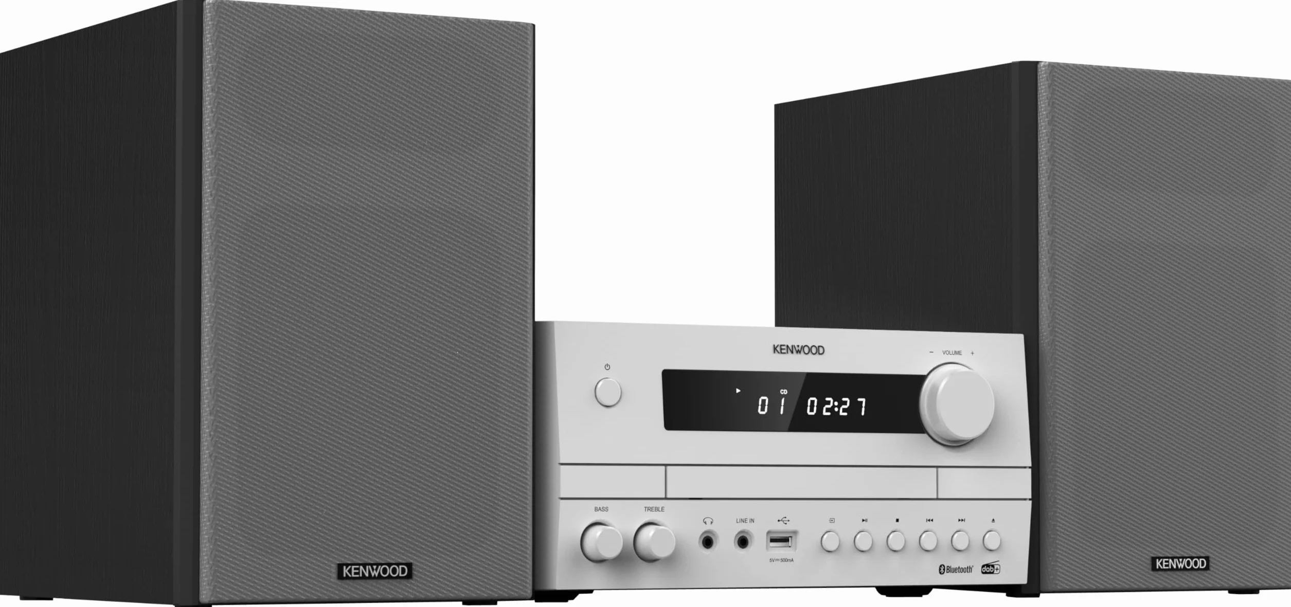 Kenwood M-822DAB – system Micro Hi-Fi z 2 x 50 W RMS, CD, USB, DAB+ i Bluetooth, biały