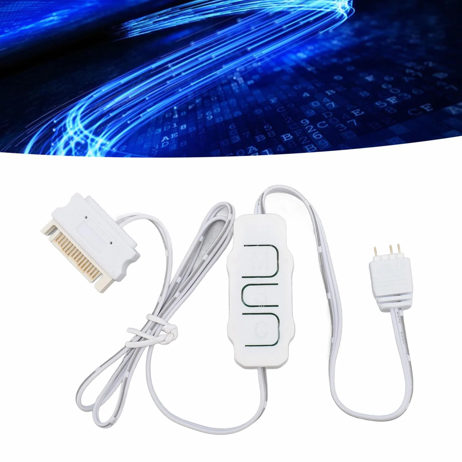 Kontroler ARGB 5V 3-pin SATA, Pilot do wentylatorów PC Chłodnice DIY (WHITE)