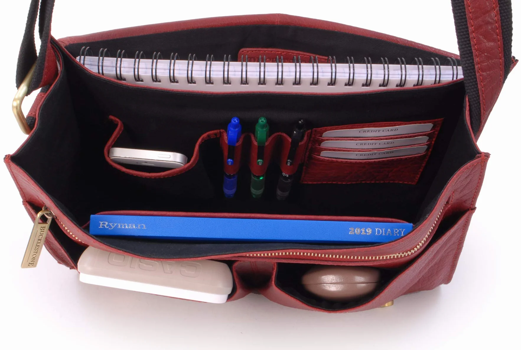 Męska Skórzana Torba na Ramię - Średnia Listonoszka - Torba do Pracy na Laptopa 15 Cali i Notesy A4 - Lancaster