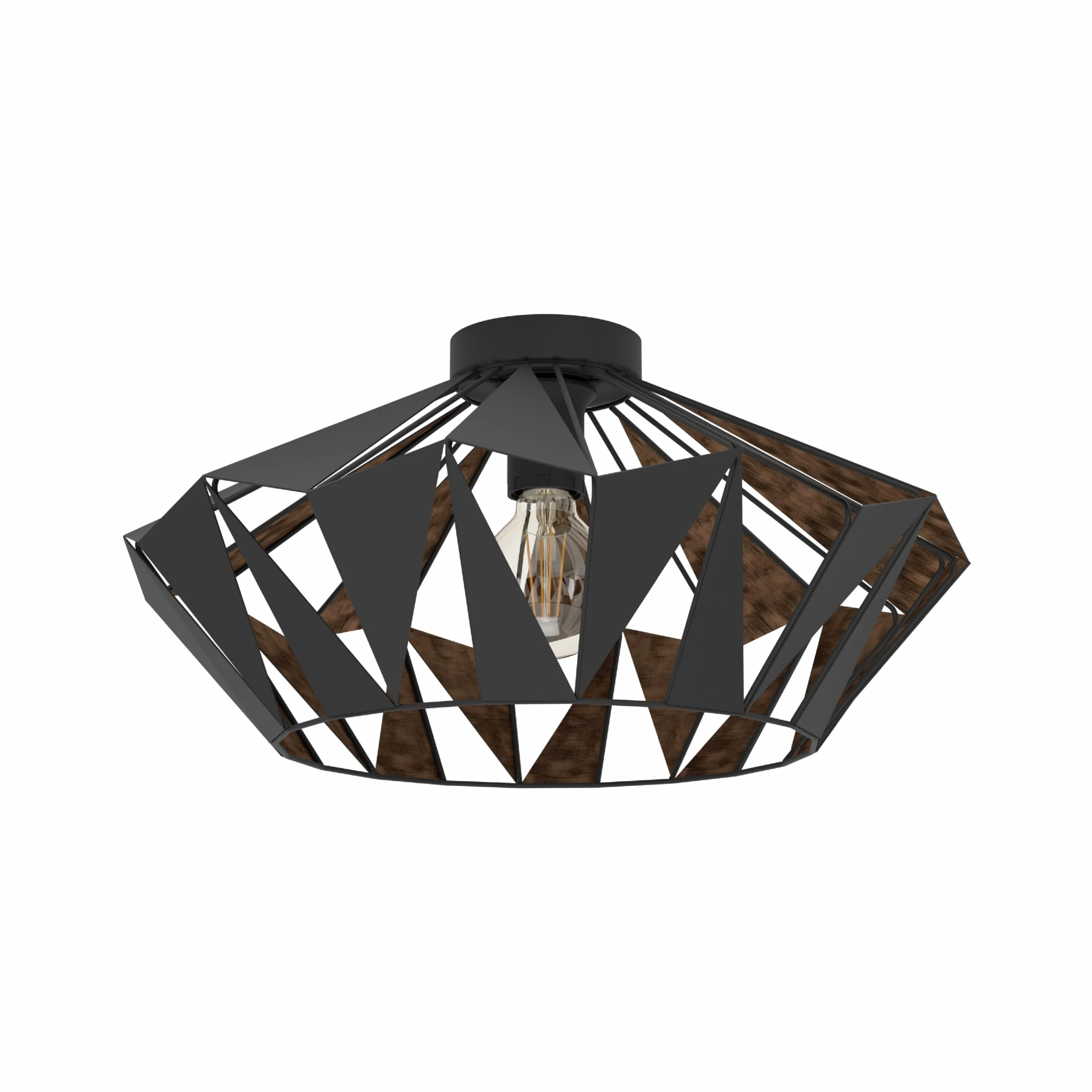 EGLO lampa sufitowa Carlton 6, E27 | oświetlenie vintage w stylu industrialnym i retro, stalowa oprawa do salonu, czarno-miedziana, do kuchni i korytarza