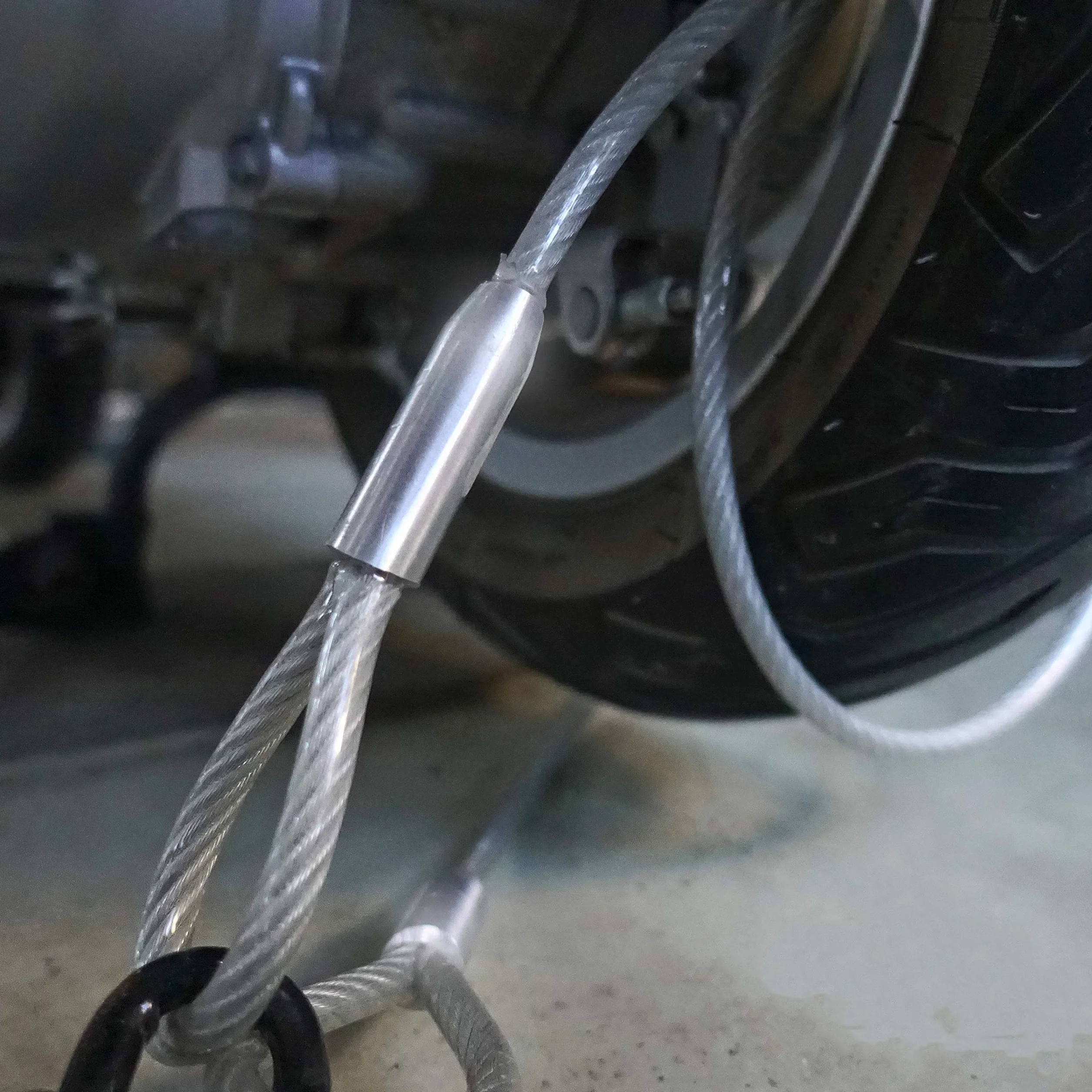 Kabel ze szlufkami, stalowy kabel z kłódką Abus [1 m – 50 m] – linka pętli, zamek linowy, zapięcie kablowe, grubość: 12 mm (10 na 12) | długość: 4 m