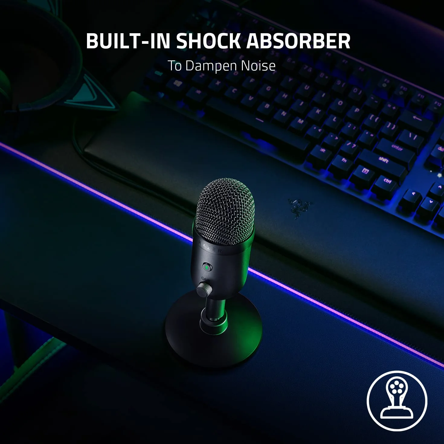 Razer Seiren V2 X USB Condenser Microphone Supercardioid Digital Limiter Mic Monitoring Gain Control