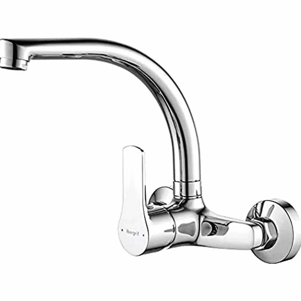 Ibergrif M16357 Star, Wall Kitchen Faucet, Kran do zlewu Monomando, Chrome, Silver