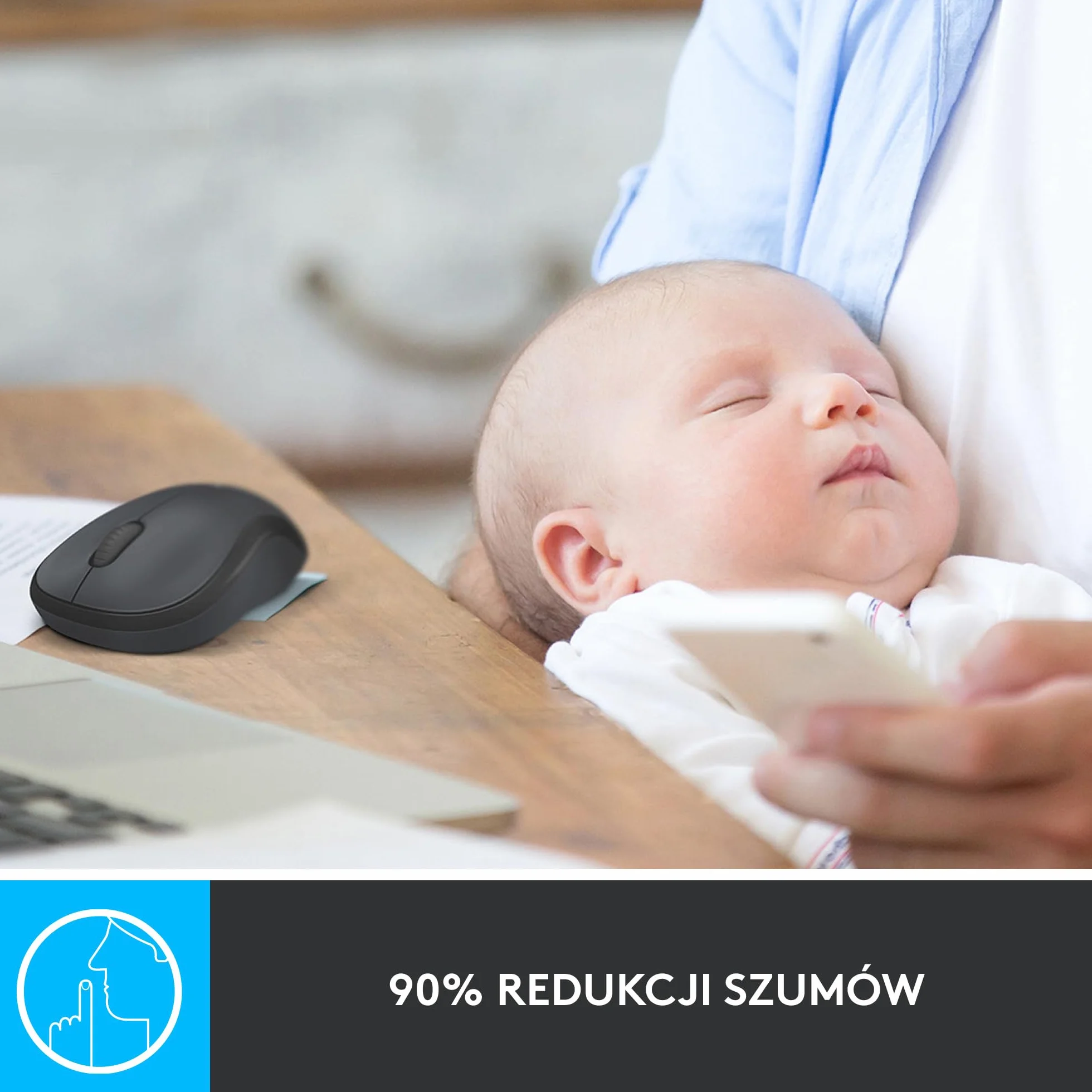 Logitech M220 SILENT Mysz bezprzewodowa, 2,4 GHz z miniodbiornikiem USB, 18-miesięczna żywotność baterii, śledzenie optyczne 1000 DPI, oburęczna, PC, Mac, laptop - Szary