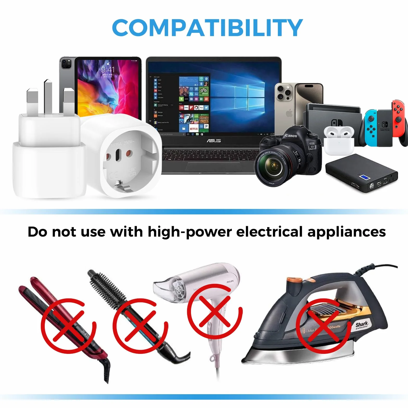 Adapter gniazda angielskiego typ G uniwersalny adapter podróżny Wielka Brytania Irlandia