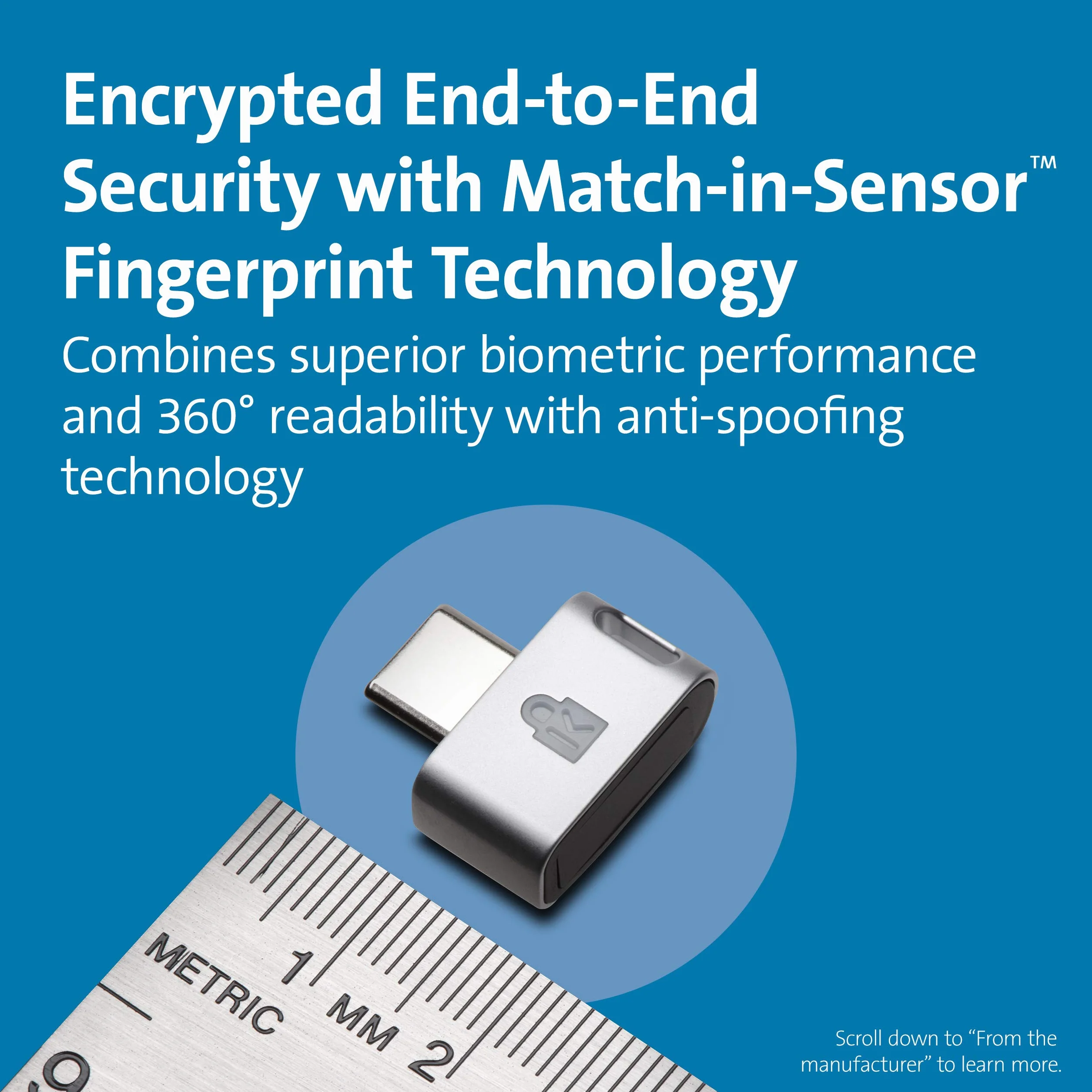 Kensington VeriMark Guard USB-C Fingerprint Security Key FIDO2 WebAuthn CTAP2 U2F klucz bezpieczeństwa biometryczny Windows Chrome macOS iOS