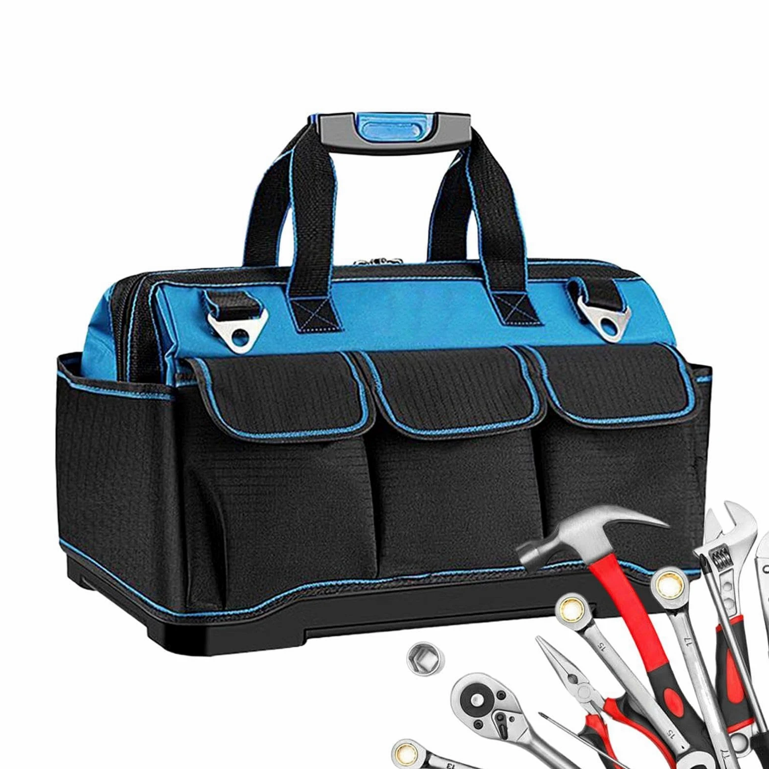 Torba Do Elektronarzędzi Męski Wielokieszeniowy Z Ergonomicznym Uchwytem | Duża Torba Narzędziowa Robocza Do Budowy Dom Garaż Warsztat Dla Taty Elektryka Mechanika Stolarza
