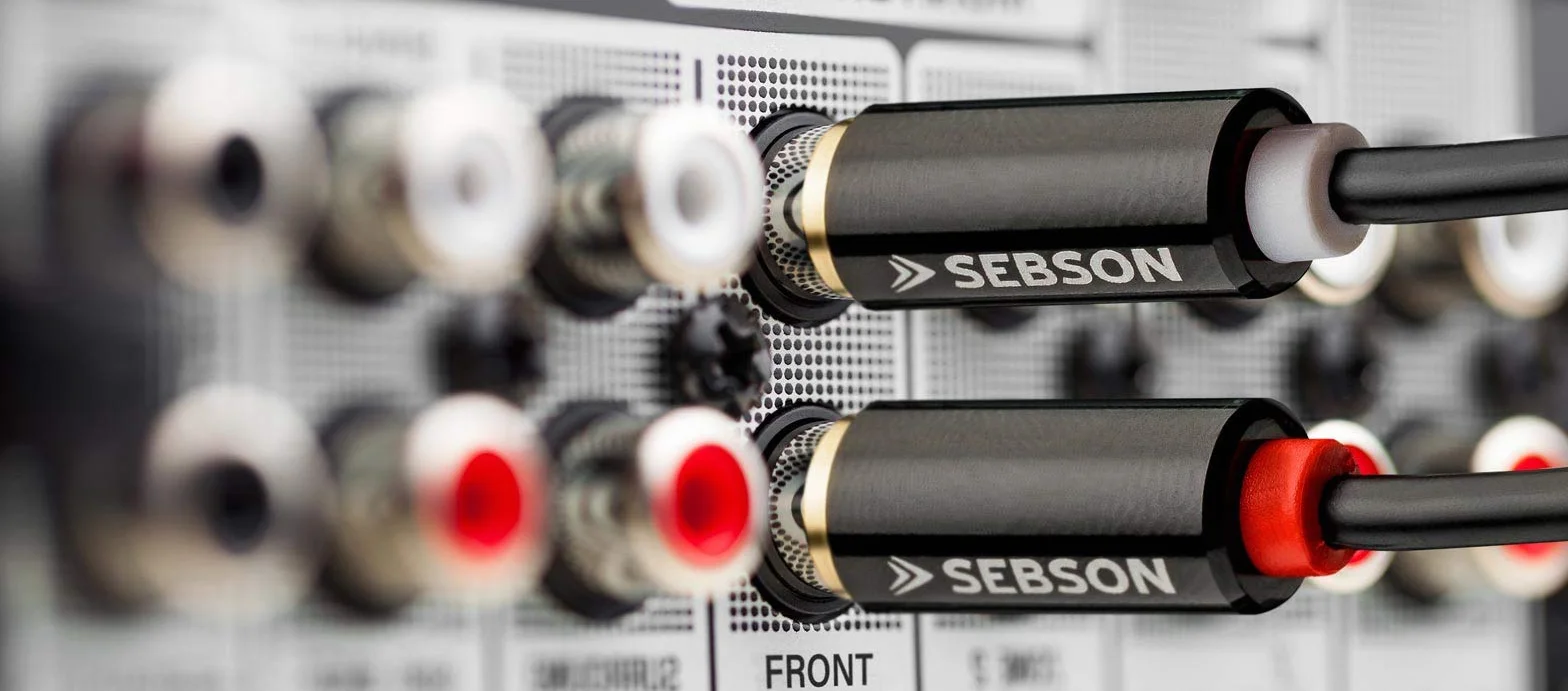 SEBSON Kabel audio RCA 0,5 m 2 męskie na 2 męskie wtyczki RCA do wzmacniacza głośników HiFi