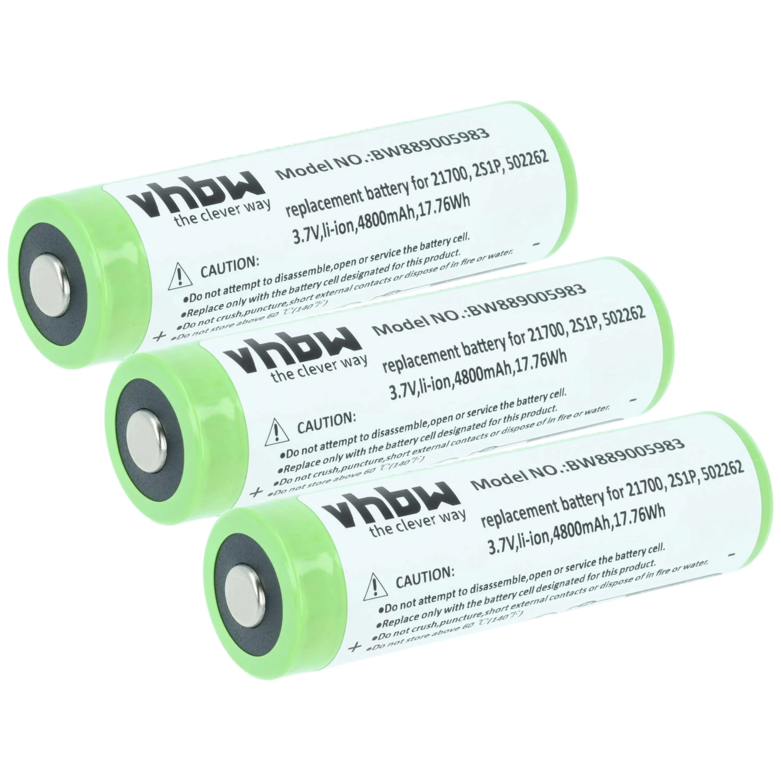 vhbw 3 x akumulator kompatybilny z Ledlenser P7R Core Edition 2020, H7R Core, H7R Signature, H7R Work latarka czołowa (4,8 Ah, 3,7 V, litowo-jonowa)