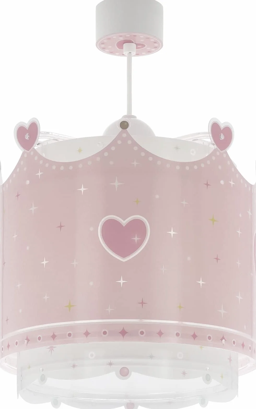 Lampa sufitowa dziecięca Dalber Little Queen Crown Hearts różowa (61102)