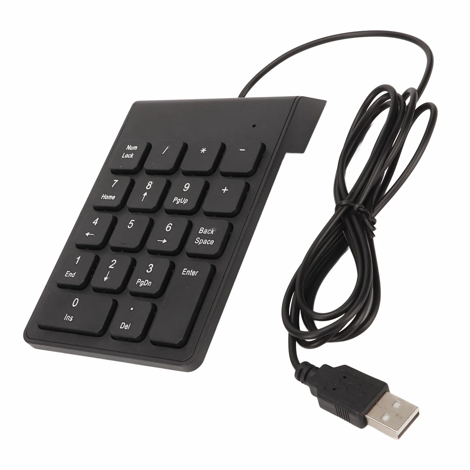 Bewinner Zewnętrzna klawiatura numeryczna z kablem USB, 18 przycisków, do laptopa, ciche pisanie, ergonomiczna klawiatura numeryczna do księgów bankowych, Plug and Play (1 szt.)