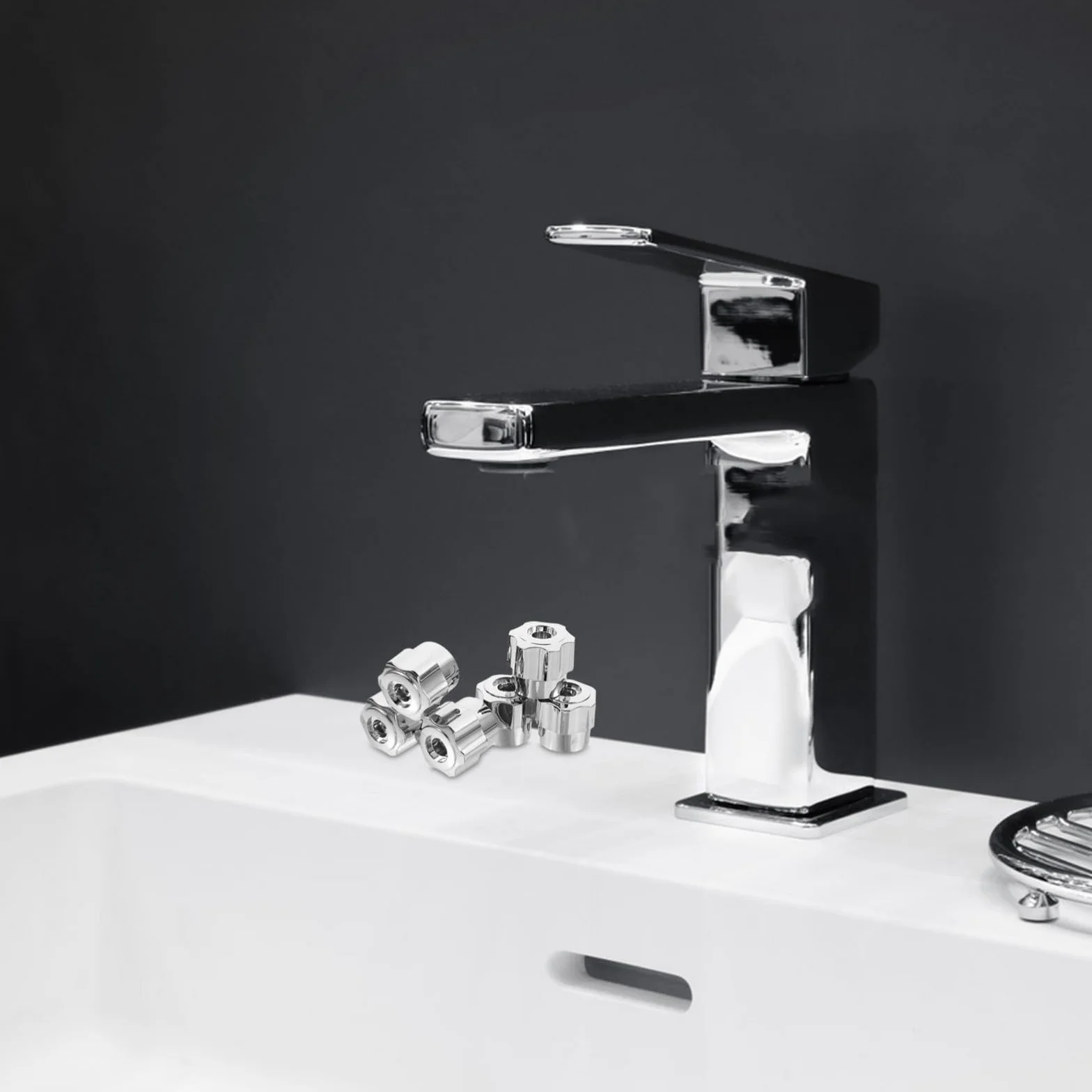 Generic 6 Szt. Częściowy Gałek Do Wanny z Aluminium Wymienne Uchwyty Kranów Łazienkowych i Kuchennych Ergonomiczne Pokrętła Do Ciepłej i Zimnej Szybka Instalacja Trwałe i Komfortowe