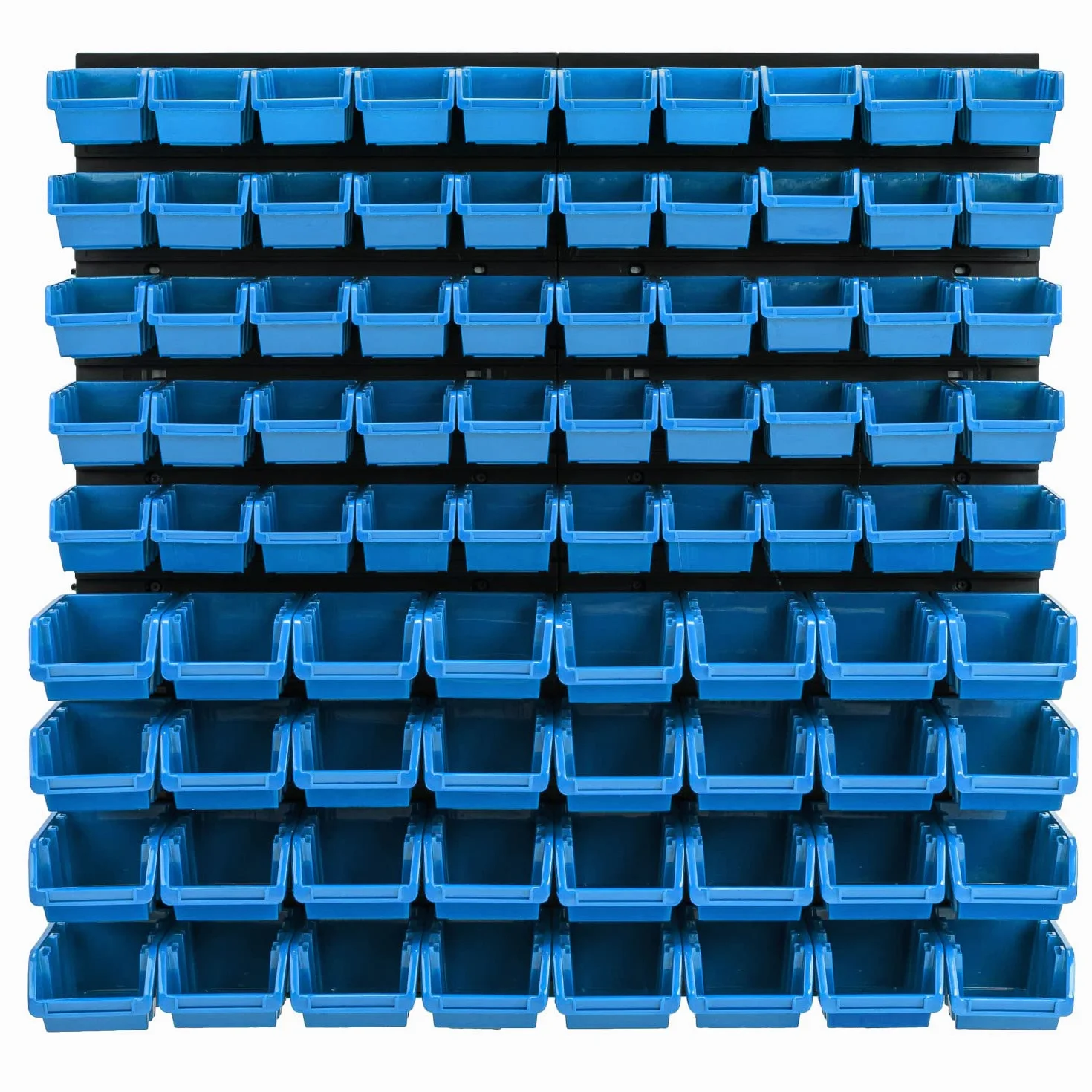 System magazynowy, regał ścienny, 770 x 780 mm, 82 szt. pudełko, pudełka do układania w stos, półki magazynowe, bardzo mocne płyty ścienne, możliwość rozszerzenia, regał warsztatowy, regał magazynowy