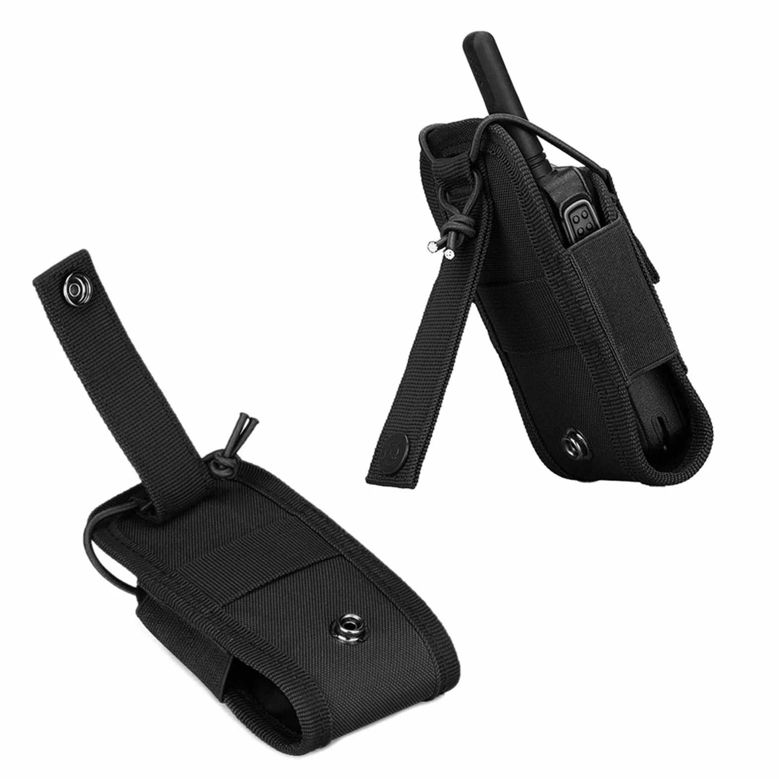 Taktyczne Etui na Radiotelefon Regulowane Krótkie Utrzymywacz Radia Przenośne Wojskowe Futerał na Walkie Talkie Holster Polowanie Torba Interkomunikacyjna z Paskami Molle