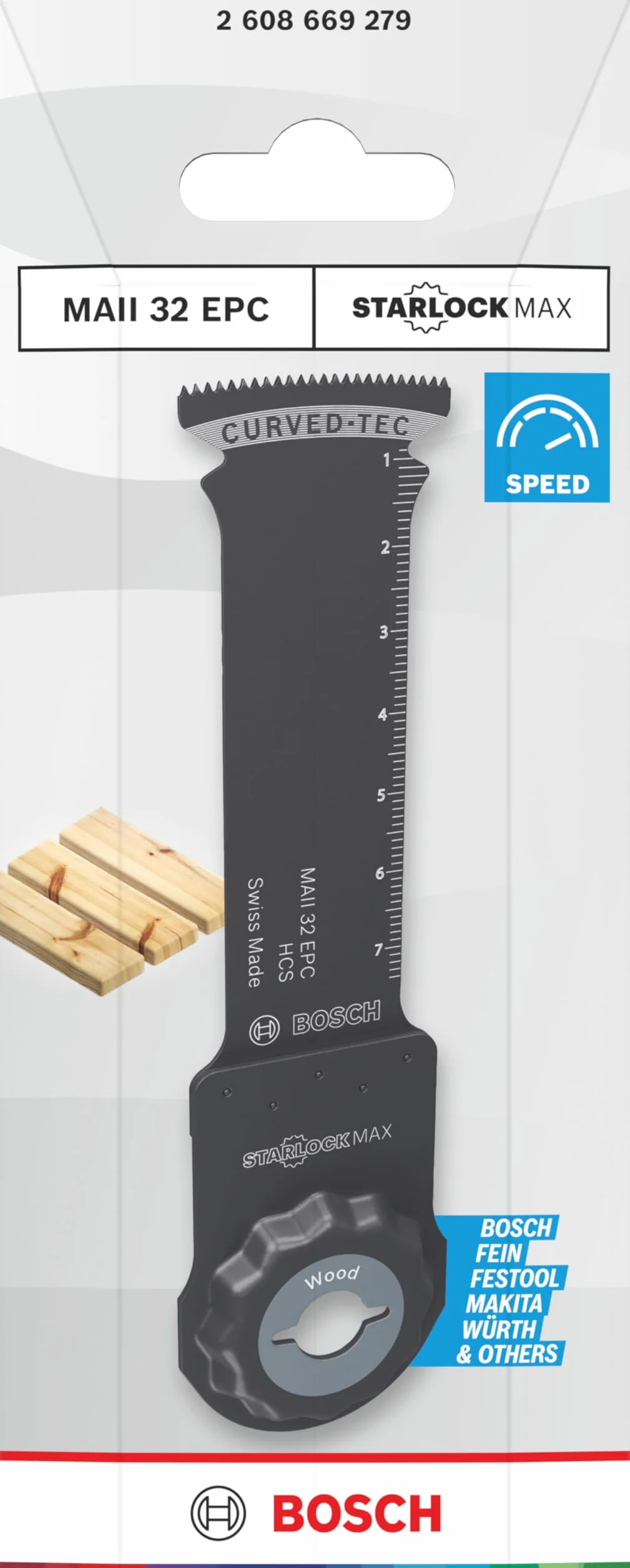 Bosch 1x Brzeszczot do cięcia wgłębnego MAII 32 EPC (do Miękkie drewno, Szerokość 32 mm, Professional Akcesoria Narzędzie wielofunkcyjne)