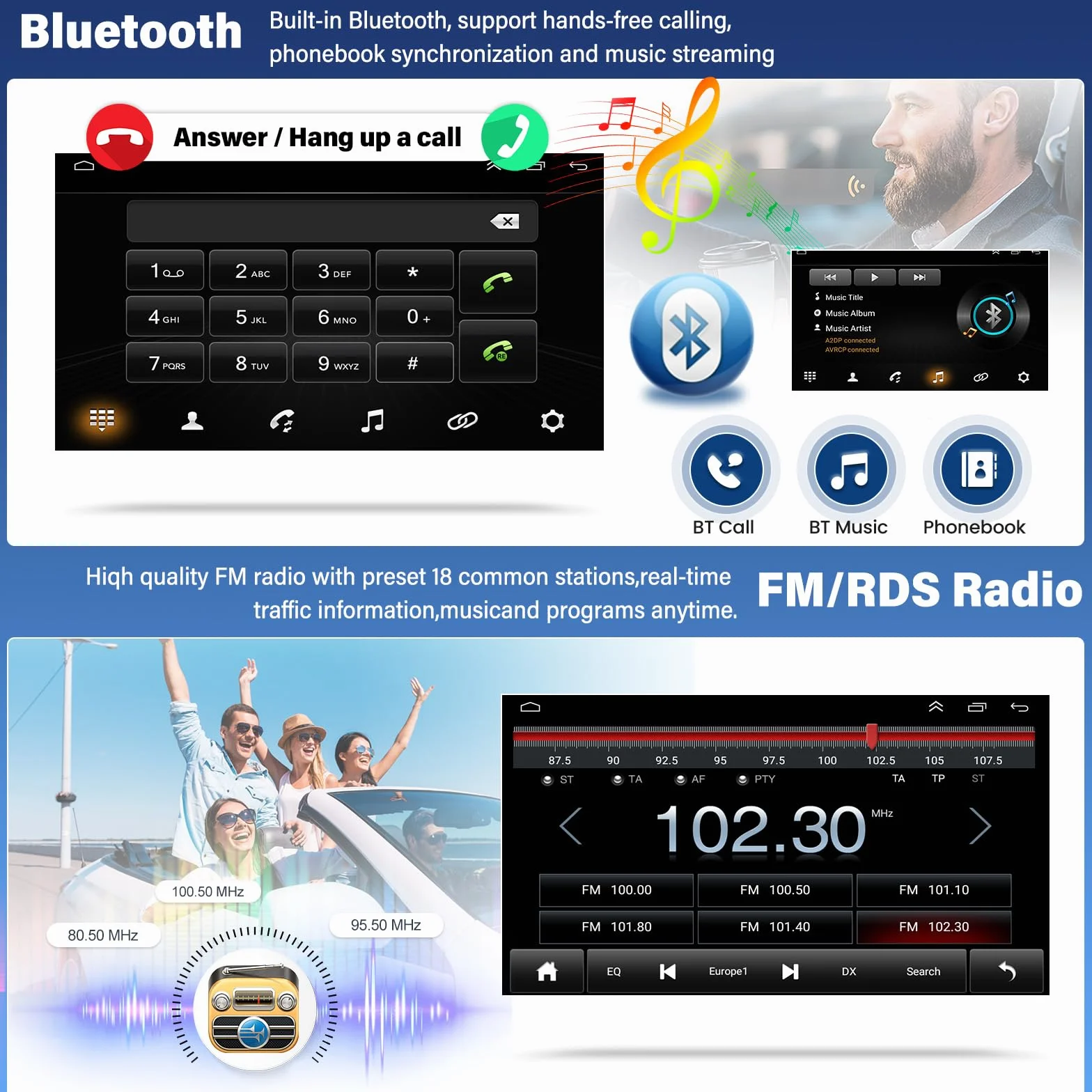 2G + 32G Android 13 radio samochodowe do Mercedesa Benz Sprinter 2006-2017 z Carplay Android Auto 9-calowy ekran z Bluetooth Mirror Link, WiFi, GPS, SWC FM/RDS, kamera cofania
