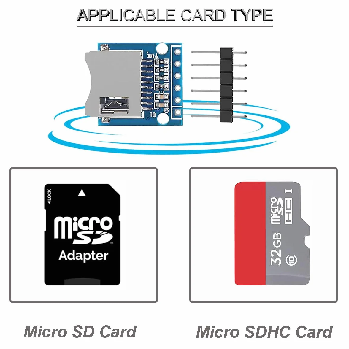 Moduł karty Micro SD TF SPI z adapterem i konwersją poziomu do Arduino