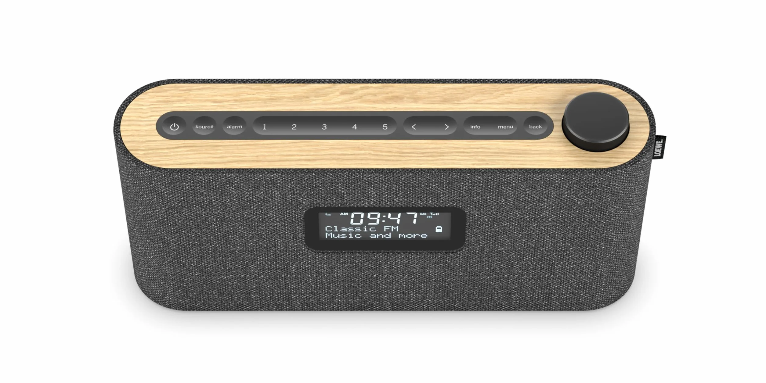 Loewe DAB+ Radio 28 W z dźwiękiem Hi-Fi LCD 14h Odtwarzania Ładowanie USB-C Naturalny Dąb