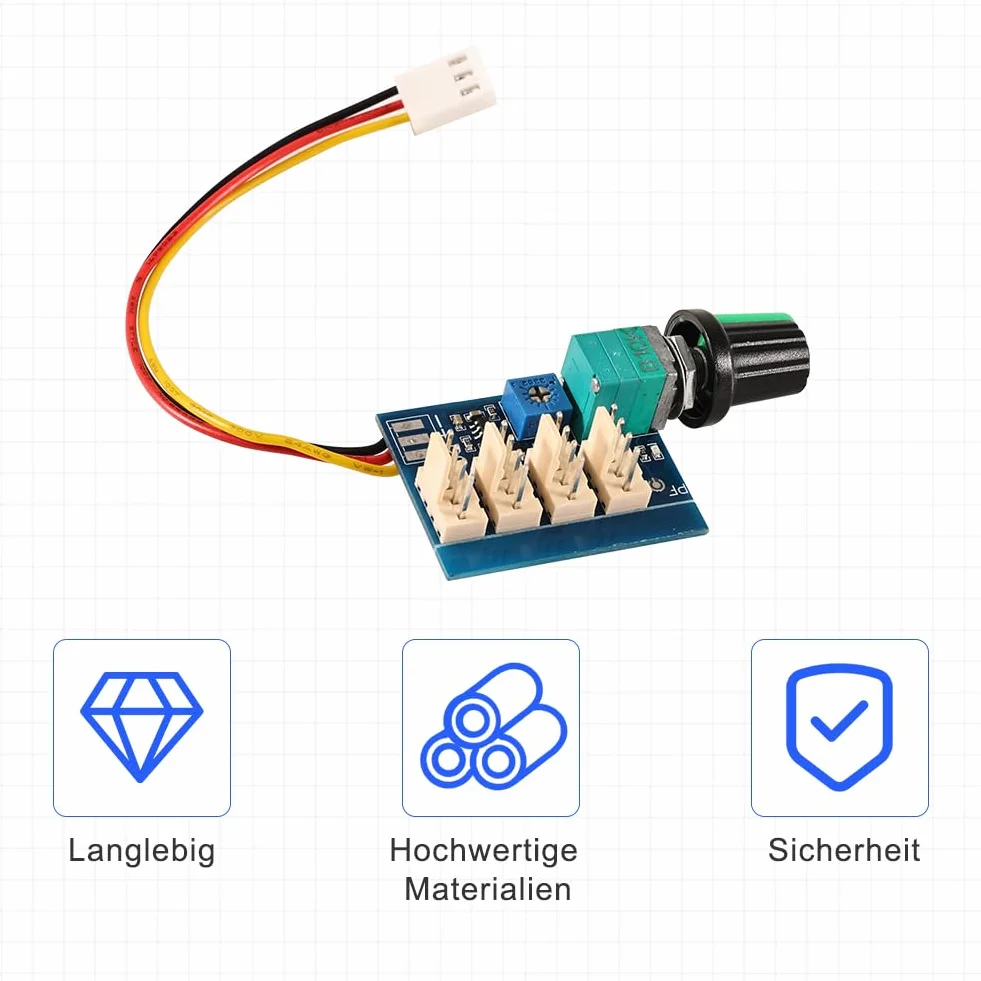 12V PWM Sterownik wentylatora 4pin - Regulator obrotów wentylatora PWM 4 kanałowy dla 4-pinowych wentylatorów PC CPU, 25KHZ, Regulator obrotów wentylatora 4 kanałowy dla systemu chłodzenia PC