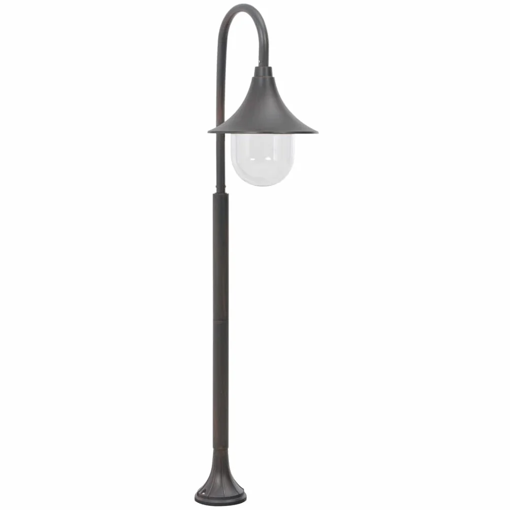 vidaXL Lampa ogrodowa na słupku, 120 cm, E27, aluminium, kolor brązu