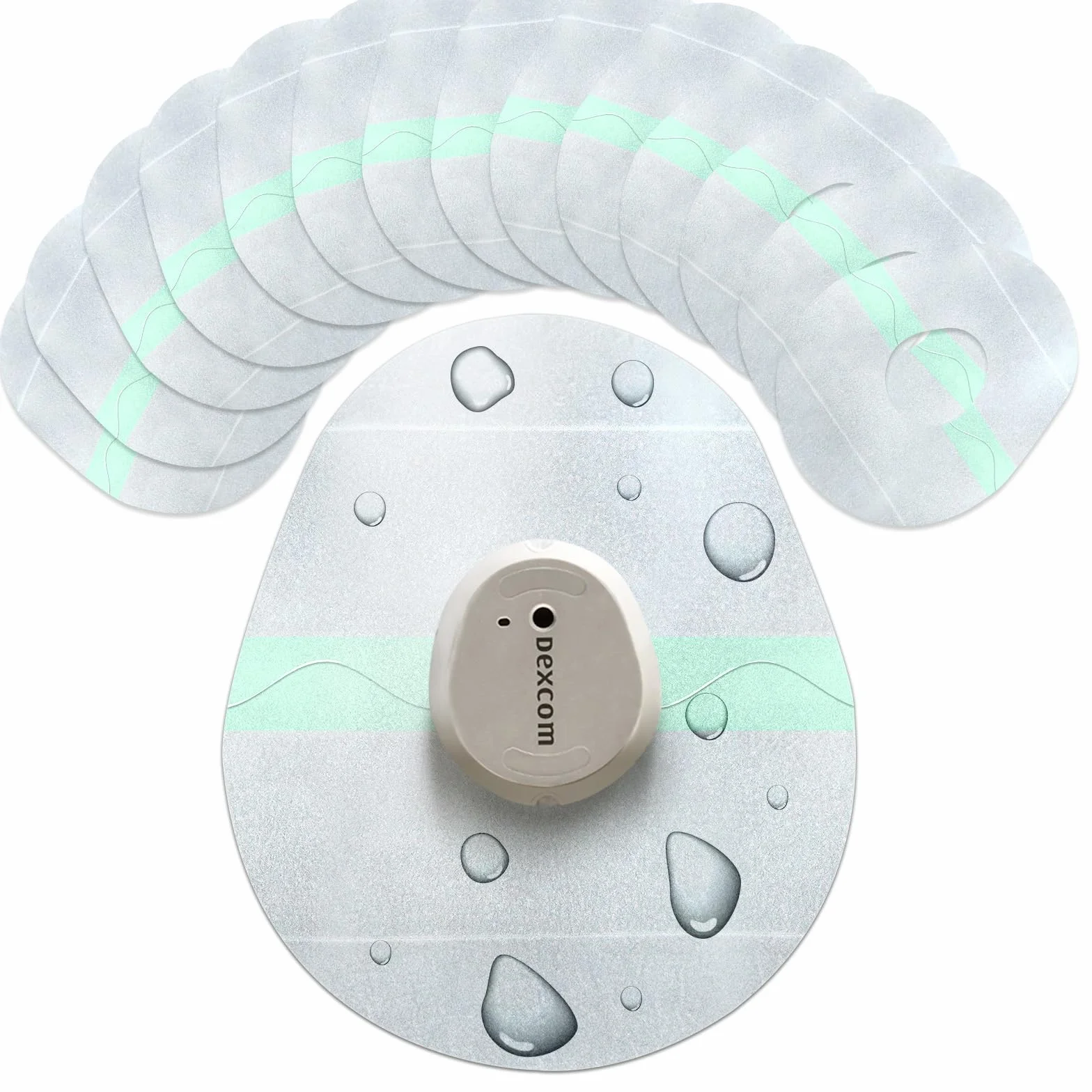 Adamson Dexcom G7 Patch - 20 przezroczystych łatek samoprzylepnych, wodoodporne i oddychające, bez kleju na czujniku, mocny uchwyt, hipoalergiczny plaster z czujnikiem CGM