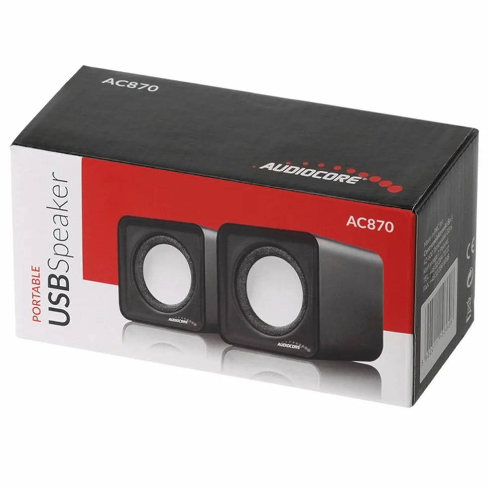 Audiocore AC870 kompaktowy głośnik stereo 2.0 PC 2 x 3 W RMS czerwony