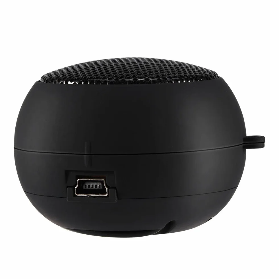 Przenośny głośnik komputerowy mini z kablem audio 3,5 mm USB czarny