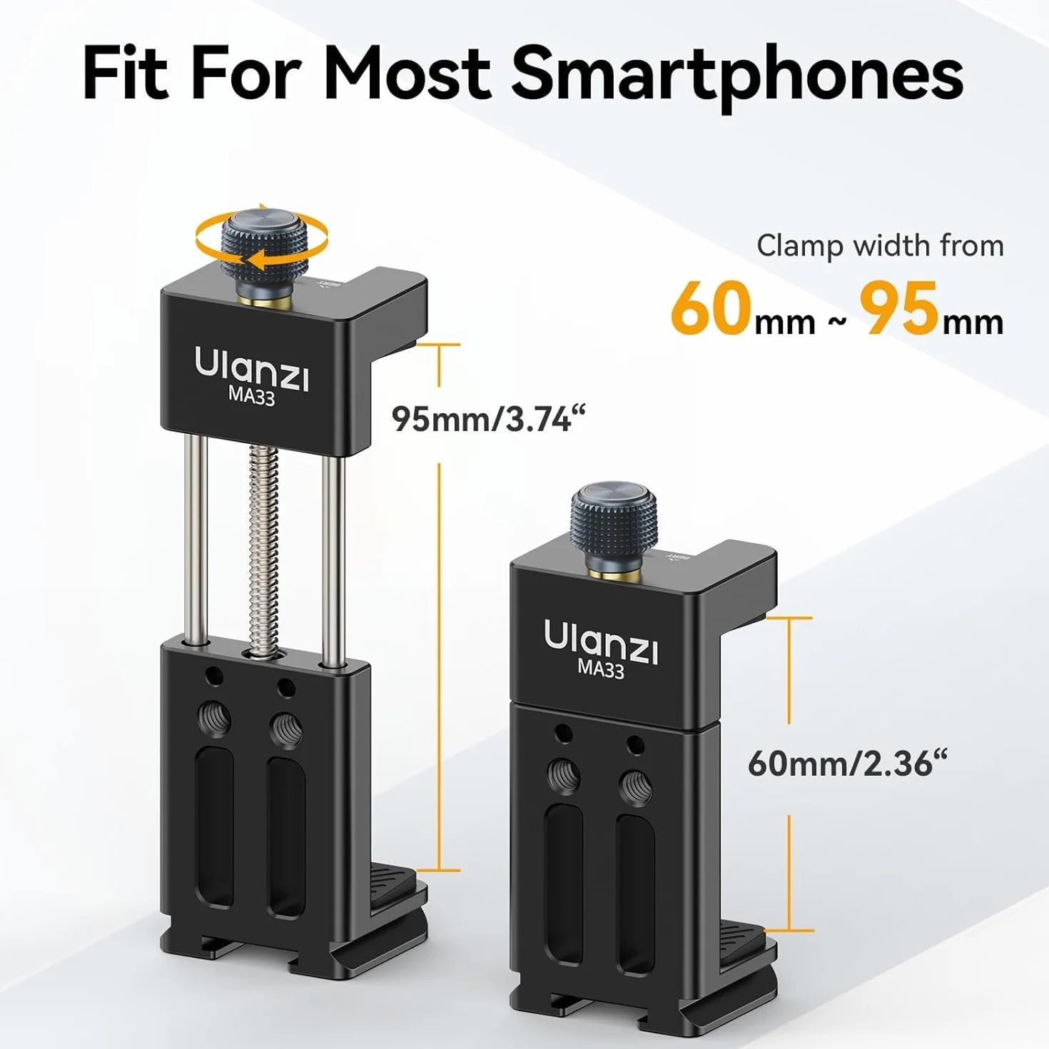 ULANZI MA33 metalowy adapter statywu Arca QR 1/4 obrotowy 360° 180° akcesorium smartfon iPhone 16 Pro Max Android