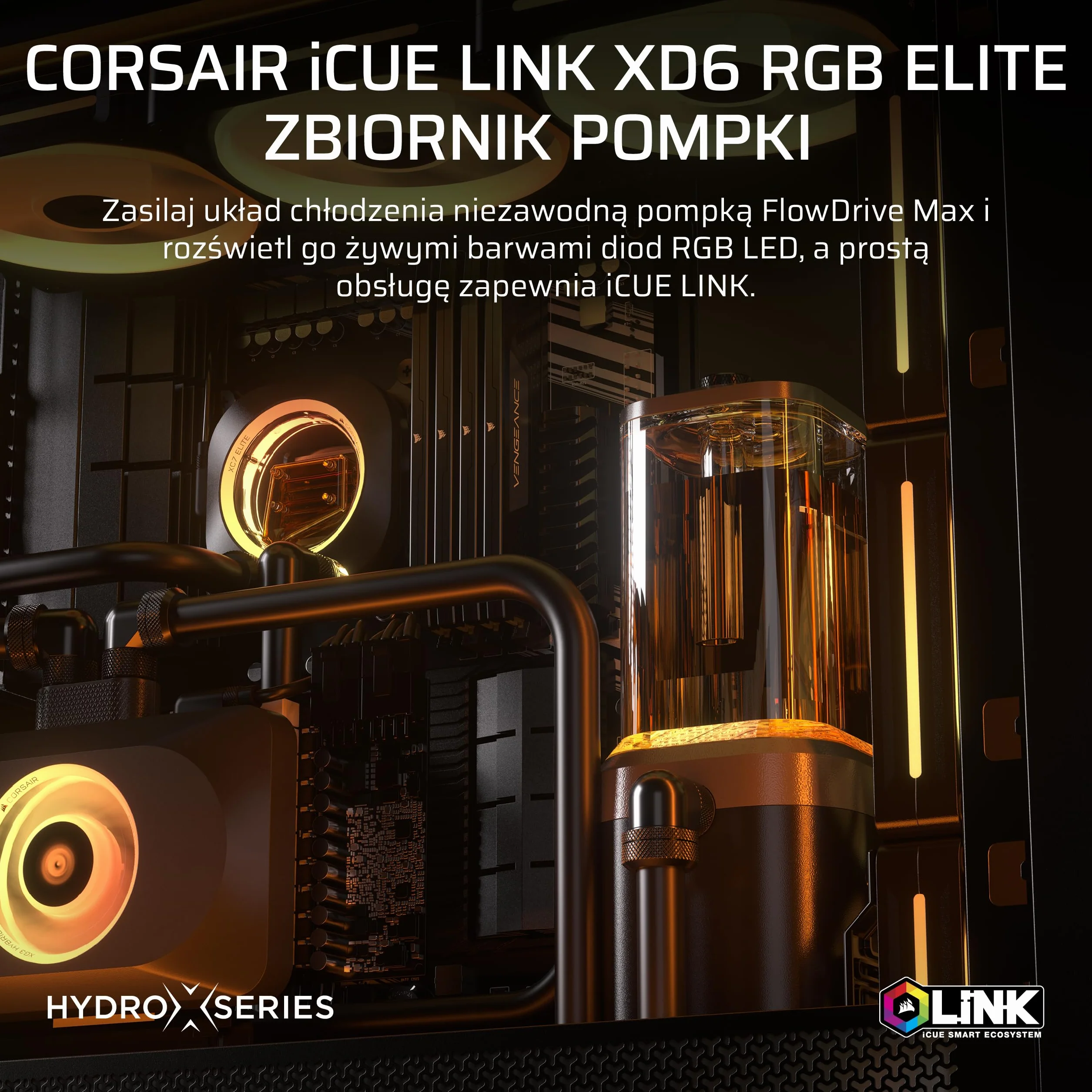 CORSAIR iCUE LINK XD6 RGB ELITE Pompa Zbiornik FlowDrive Max 440 ml Stealth Grey