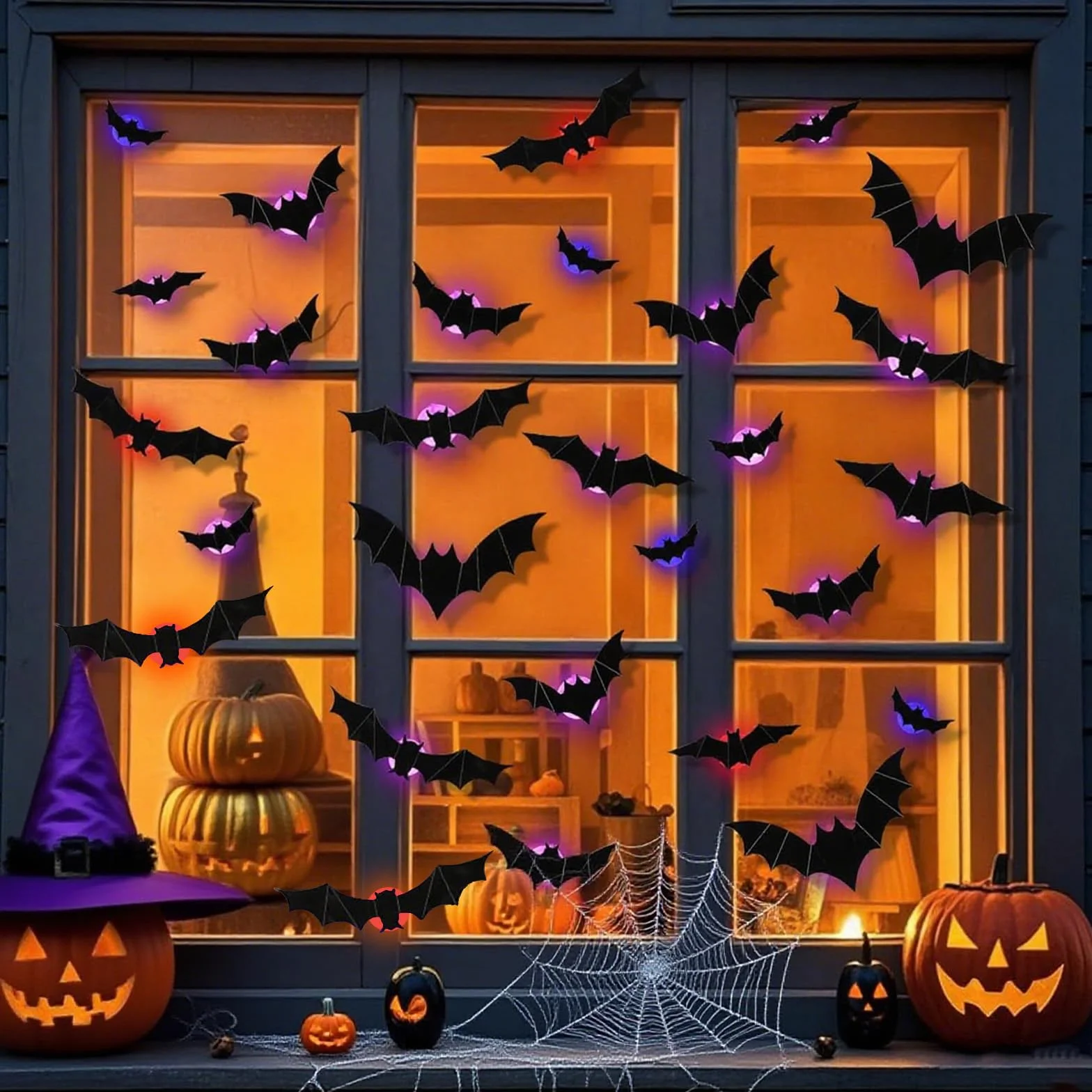 Dekoracja nietoperza Halloween (kolorowa)