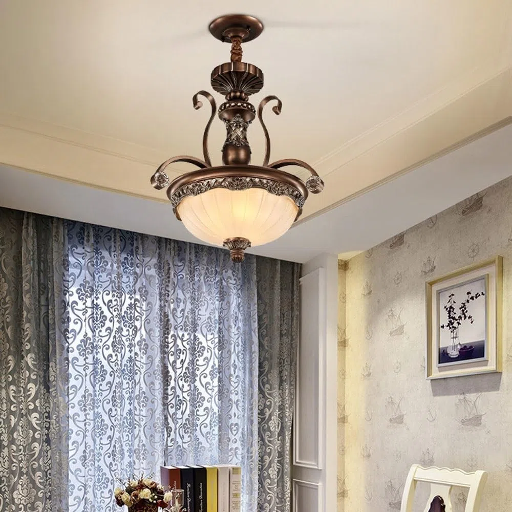 Lampa wisząca ze szkła z żywicy