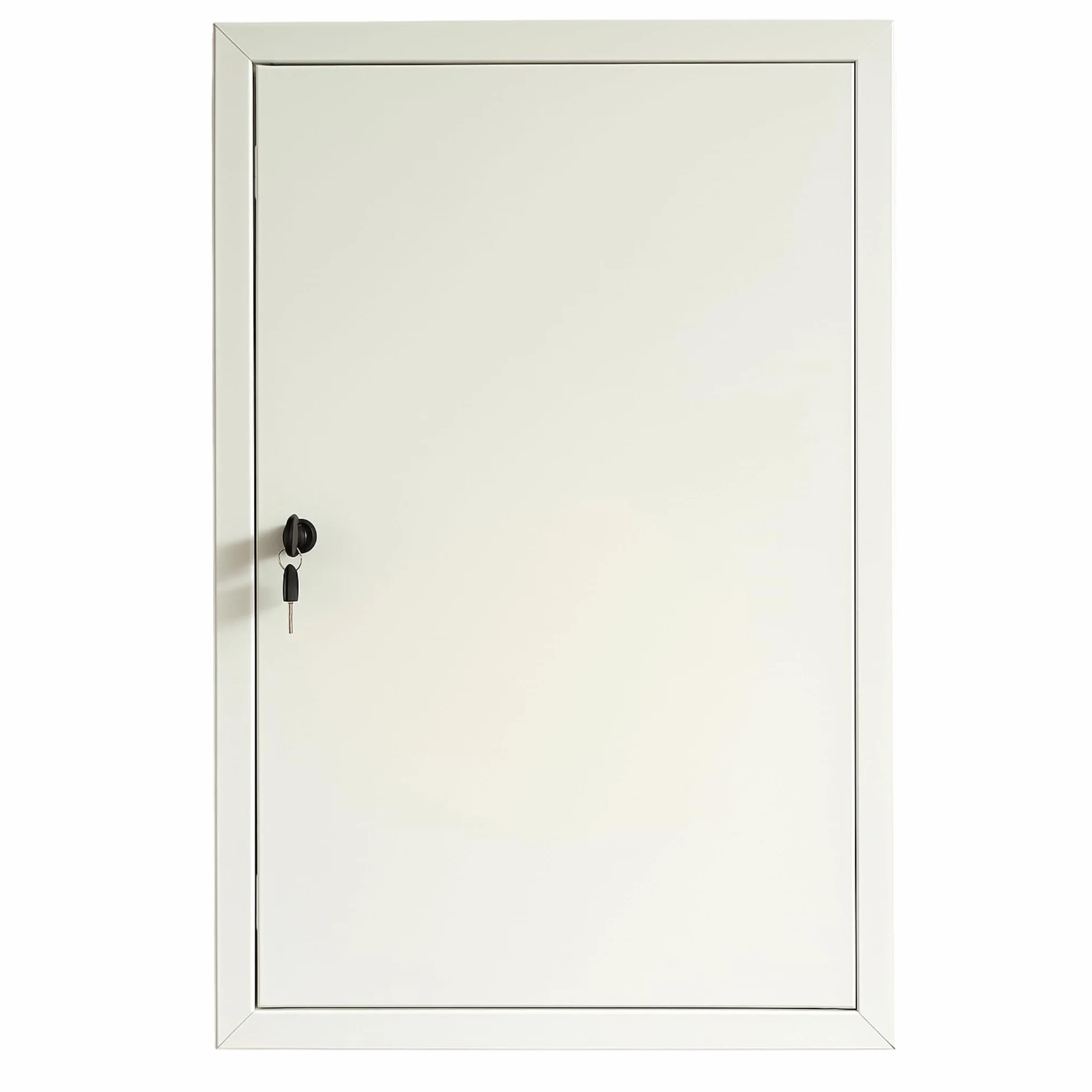 TMALASER Drzwi rewizyjne metalowe 50 x 70 cm stal ocynkowana – klapa rewizyjna biała 500 x 700 mm, zamek z kluczem - drzwi inspekcyjne do ścian murowanych i karton-gips