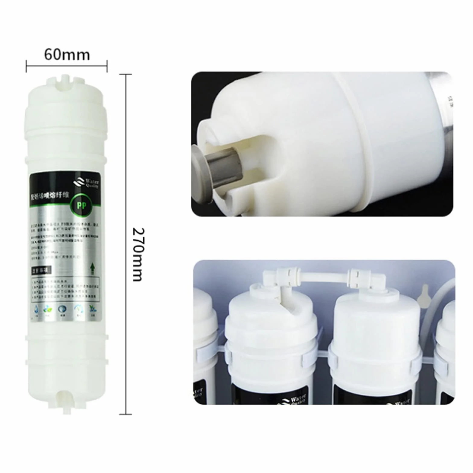 System filtrowania wody, 1 mikron Ppf + granulowany filtr z węglem aktywnym Udf + Cto blok węglowy filtr wkład do filtra wody do 5 etapów odwróconej osmozy