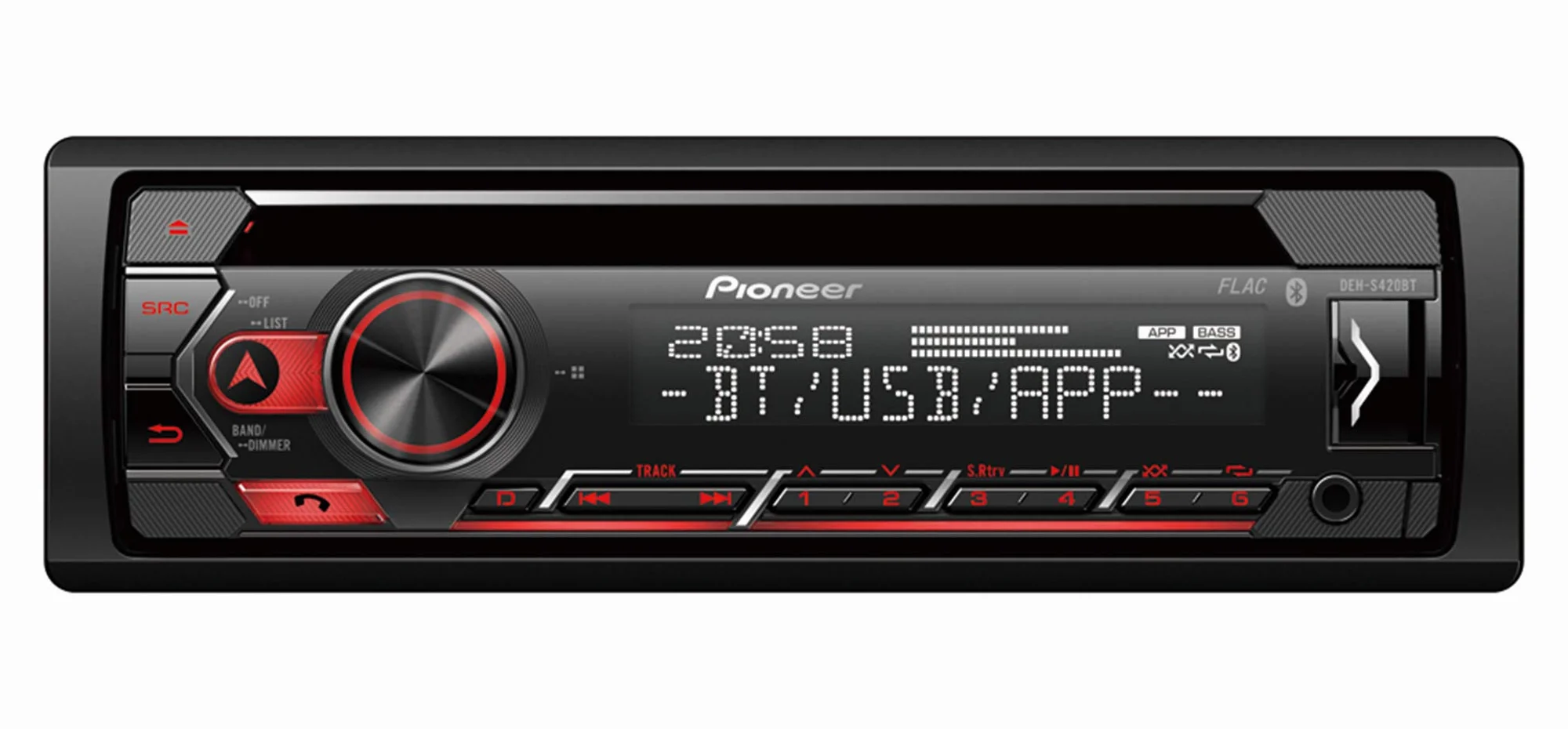 Pioneer DEH-S420BT radio samochodowe 1DIN CD tuner Bluetooth USB AUX Smart Sync