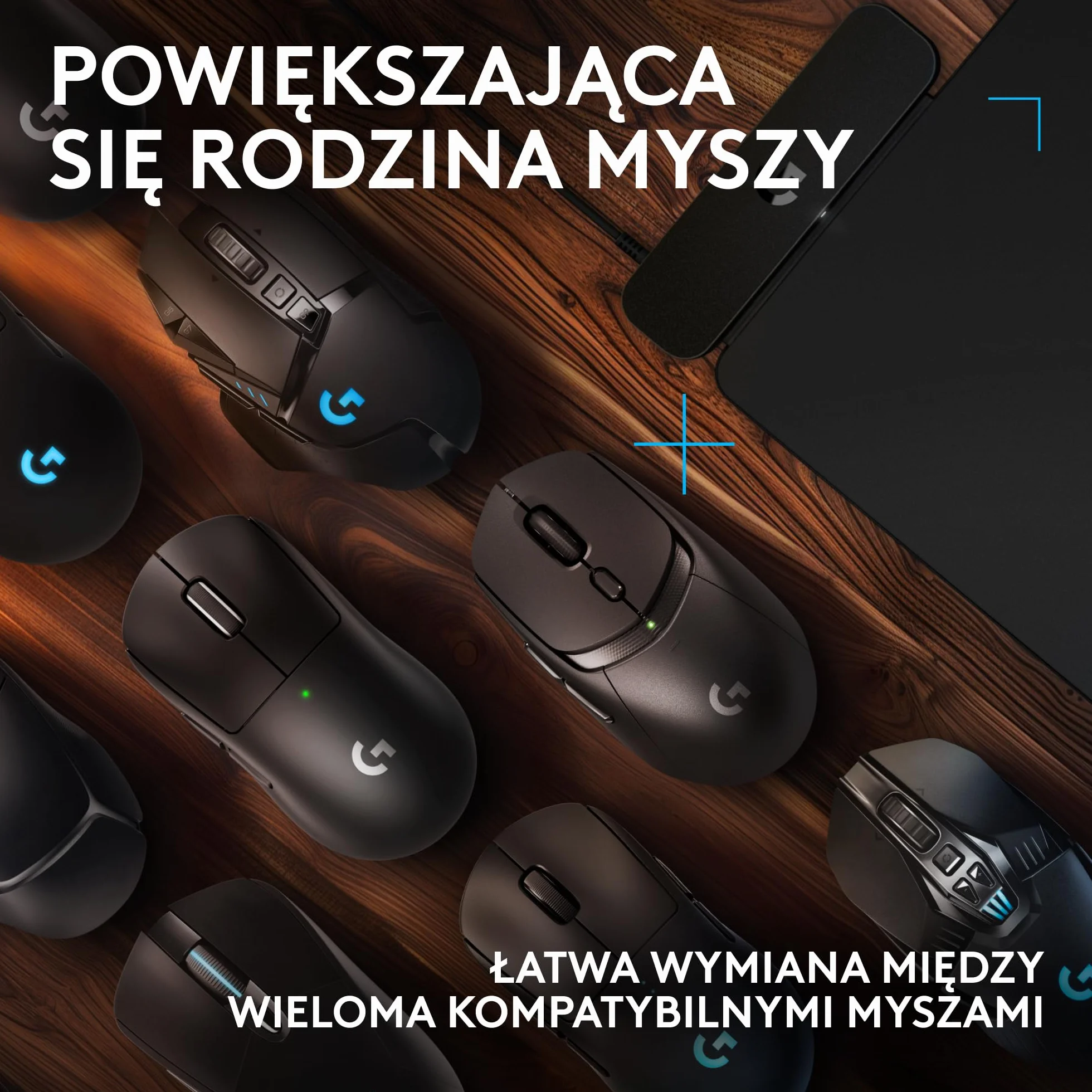 Logitech G POWERPLAY 2 podkładka pod mysz bezprzewodowe ładowanie 34,5 x 28,4 cm Czarna