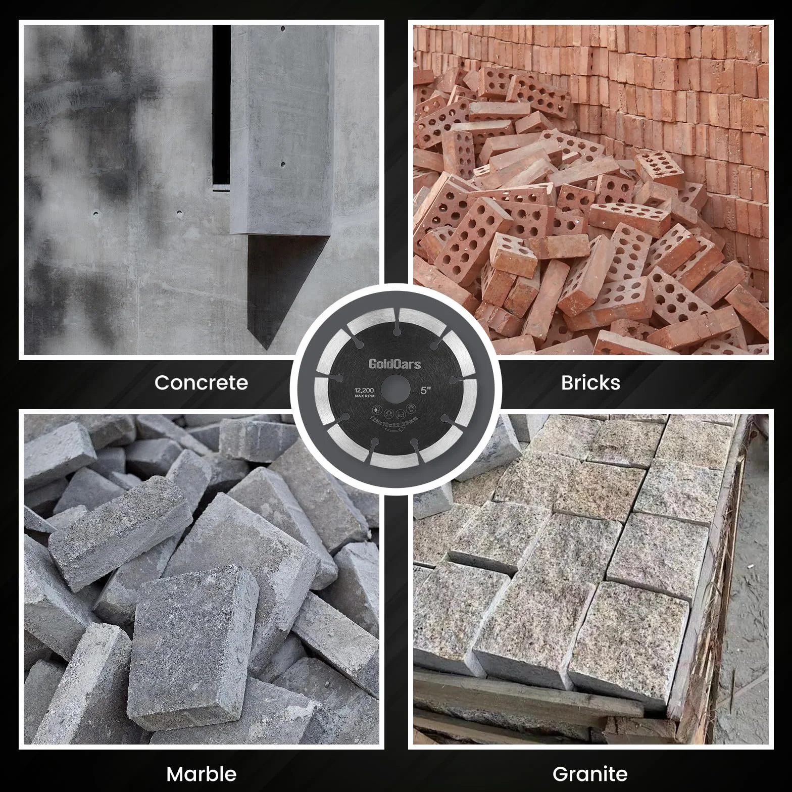 Diamentowa tarcza tnąca 125 mm, 3 sztuki, ultra cienkie tarcze tnące do szlifierek kątowych, do płytek, betonu, cegły, marmuru i granitu, kompatybilne z Bosch Makita DeWalt