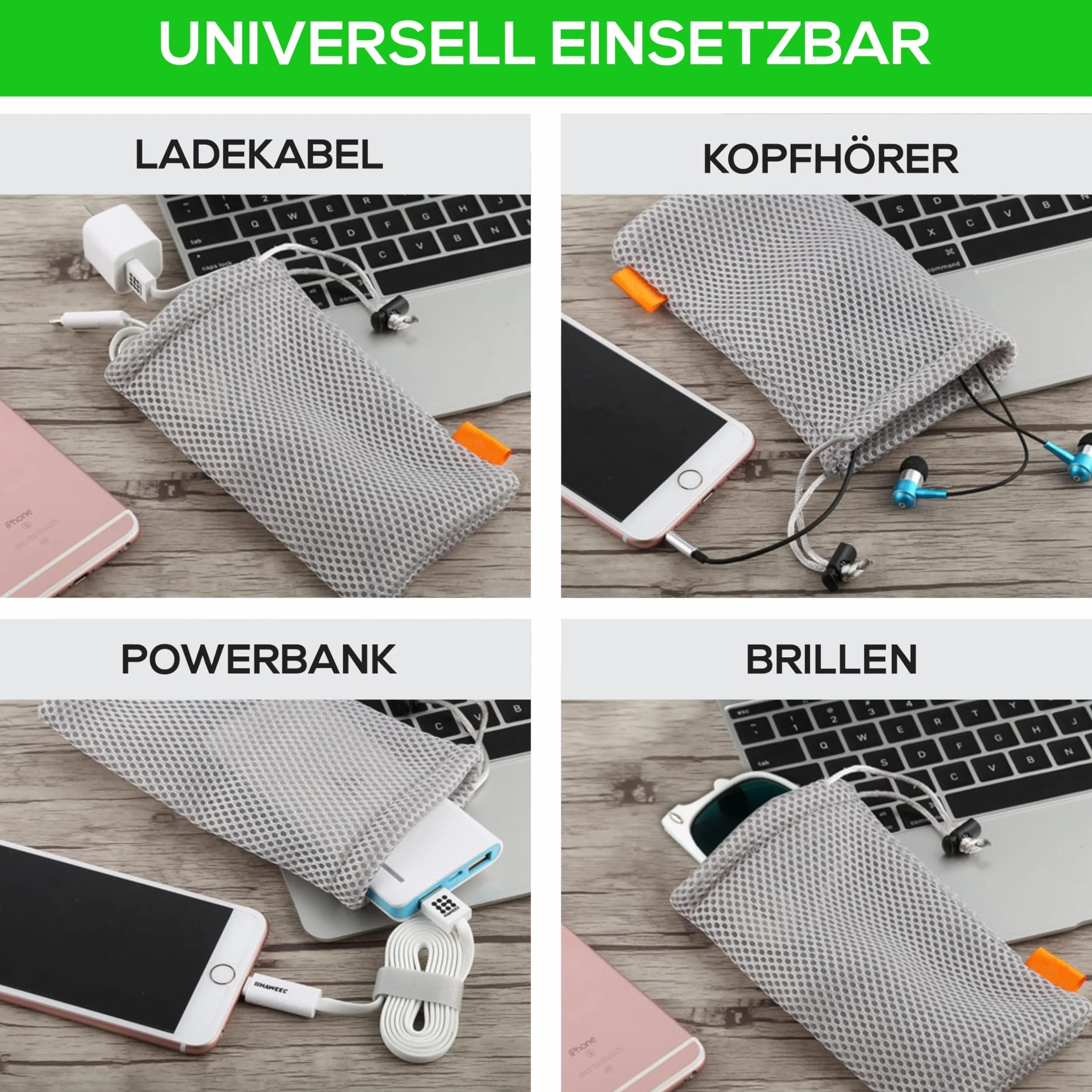 Uniwersalne etui na telefon komórkowy nylonowa siatka 18 x 5 x 9 cm do 6,5 cala