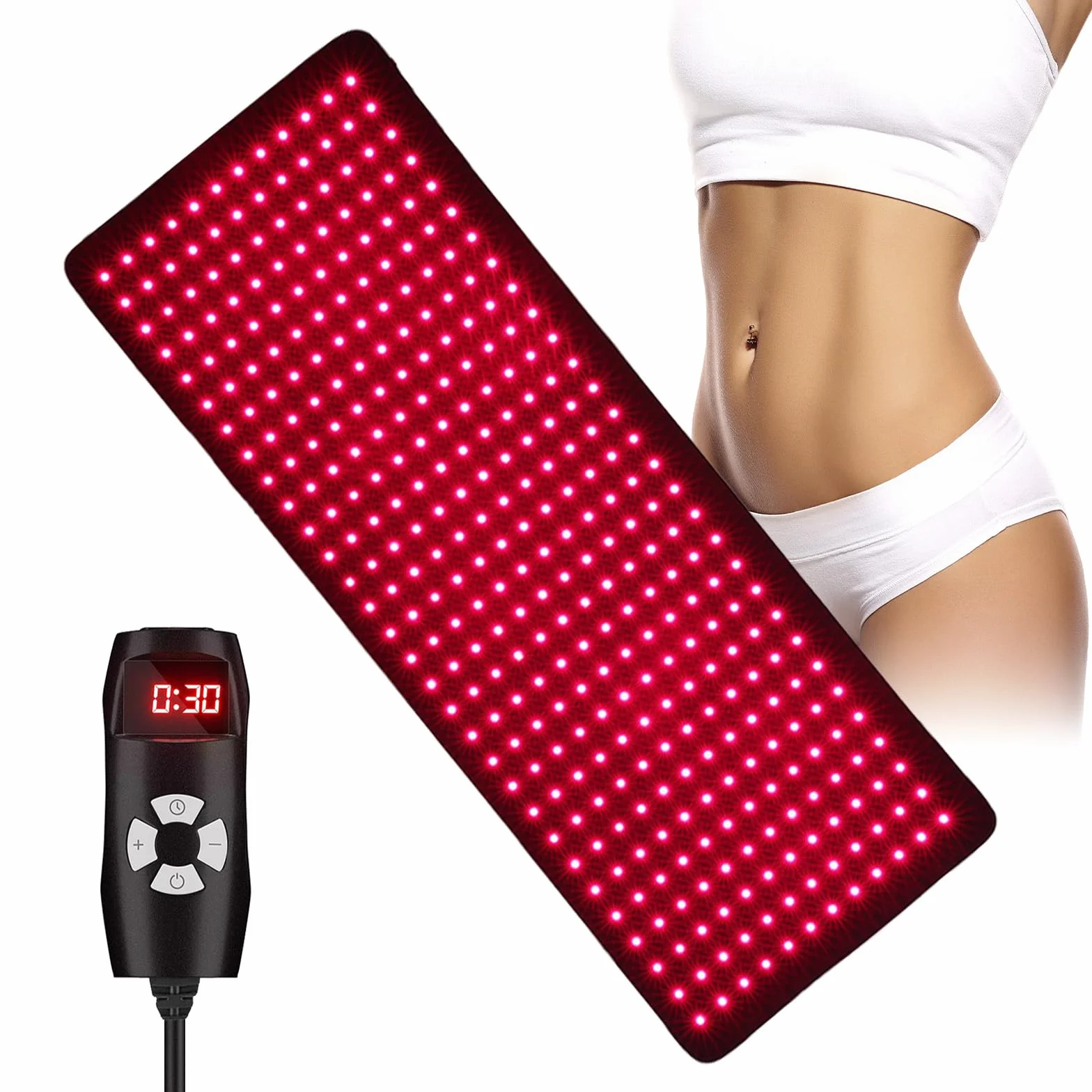 Pas do terapii na podczerwień z czerwonym światłem, 360 diod LED, czerwone światło 660 nm i 850 nm światło bliskiej podczerwieni w domu